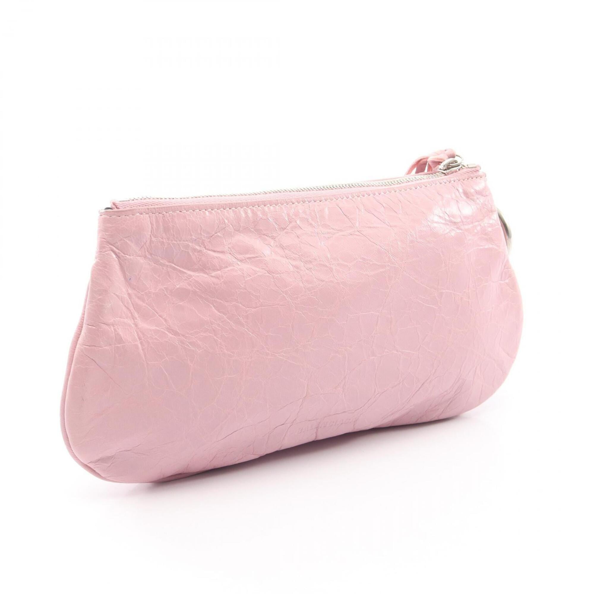 Balenciaga Pink Leather Clutch Bag Pouch (Pre-Owned)