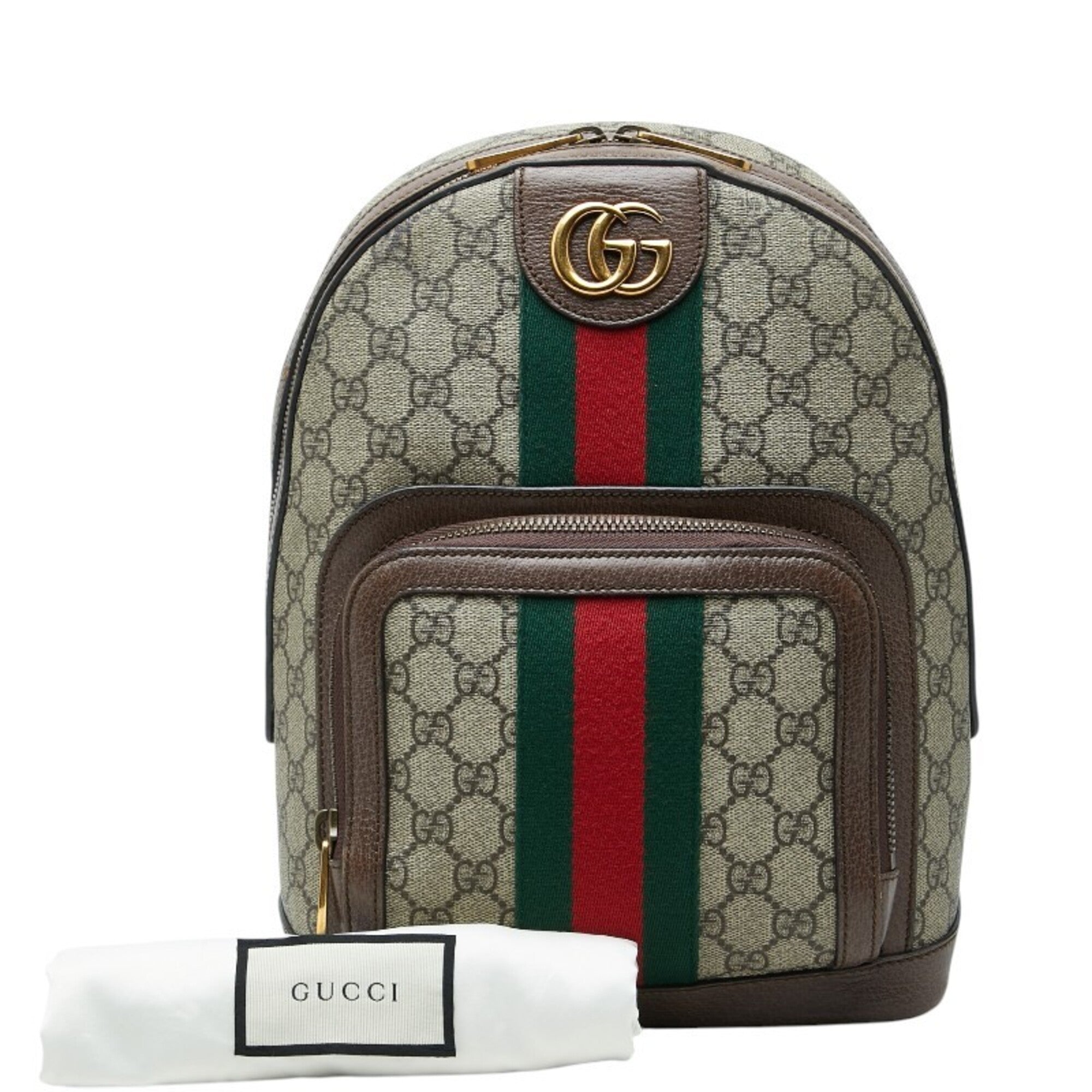 Gucci Beige Brown Pvc Leather Backpack (Pre-Owned)
