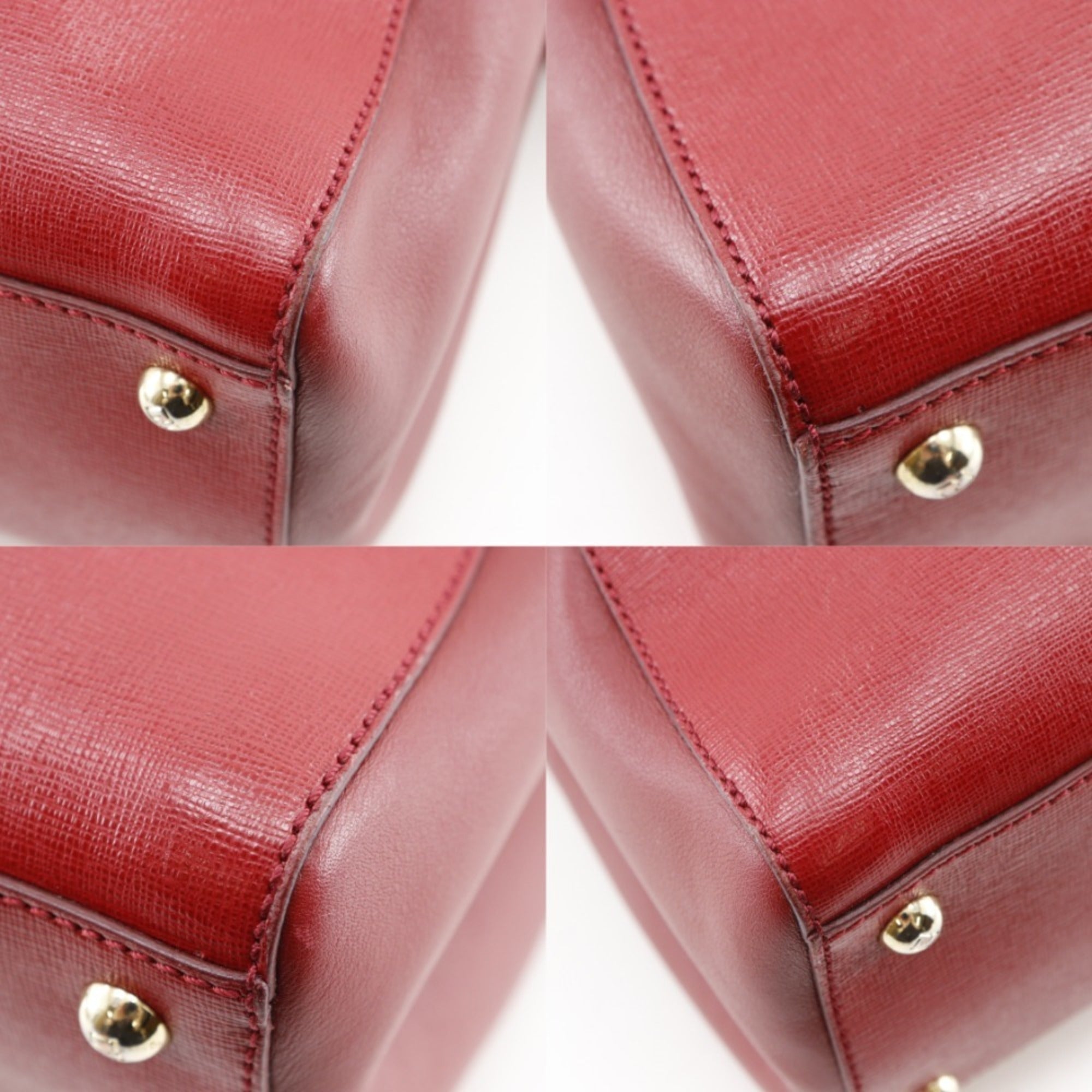 Fendi Red Color Leather Handbag (Pre-Owned)