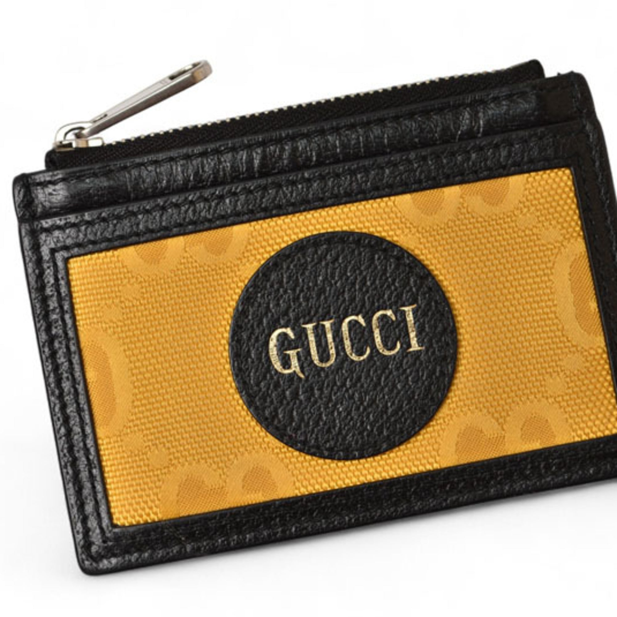 Gucci Black Yellow Leather Coin Purse/Coin Case (Pre-Owned)
