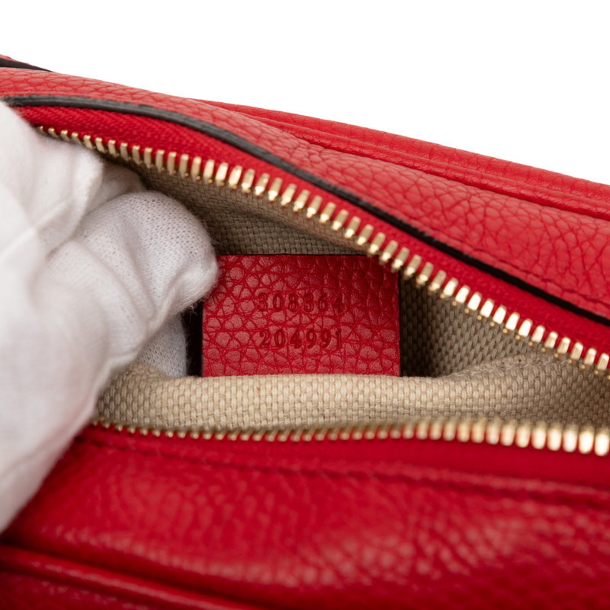 Gucci Red Color Leather Shoulder Bag (Pre-Owned)