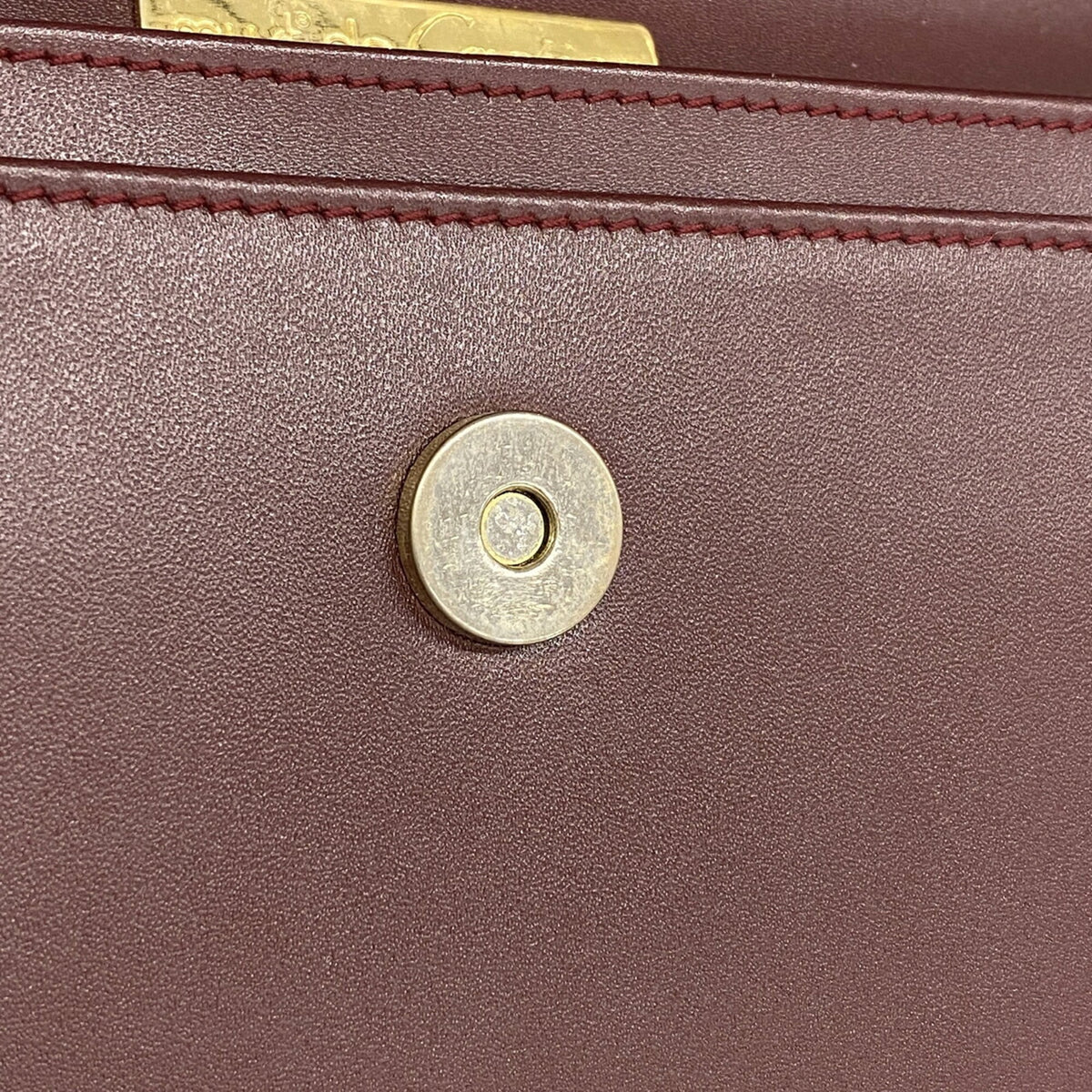 Cartier Bordeaux Leather Clutch Bag (Pre-Owned)