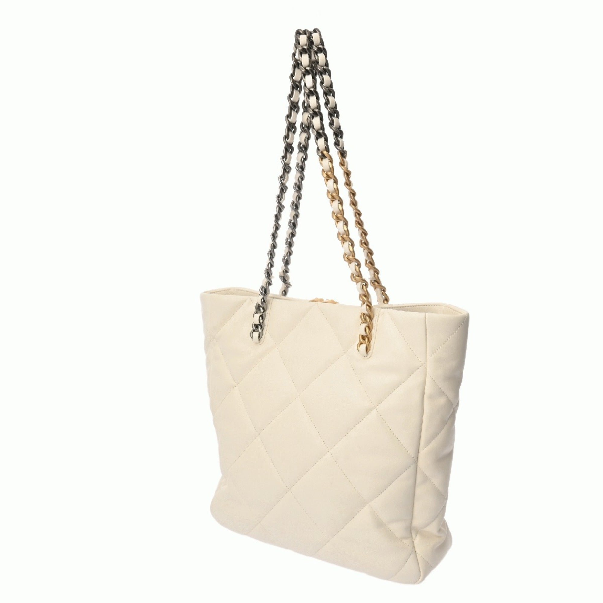 Chanel White Leather Tote Bag (Pre-Owned)