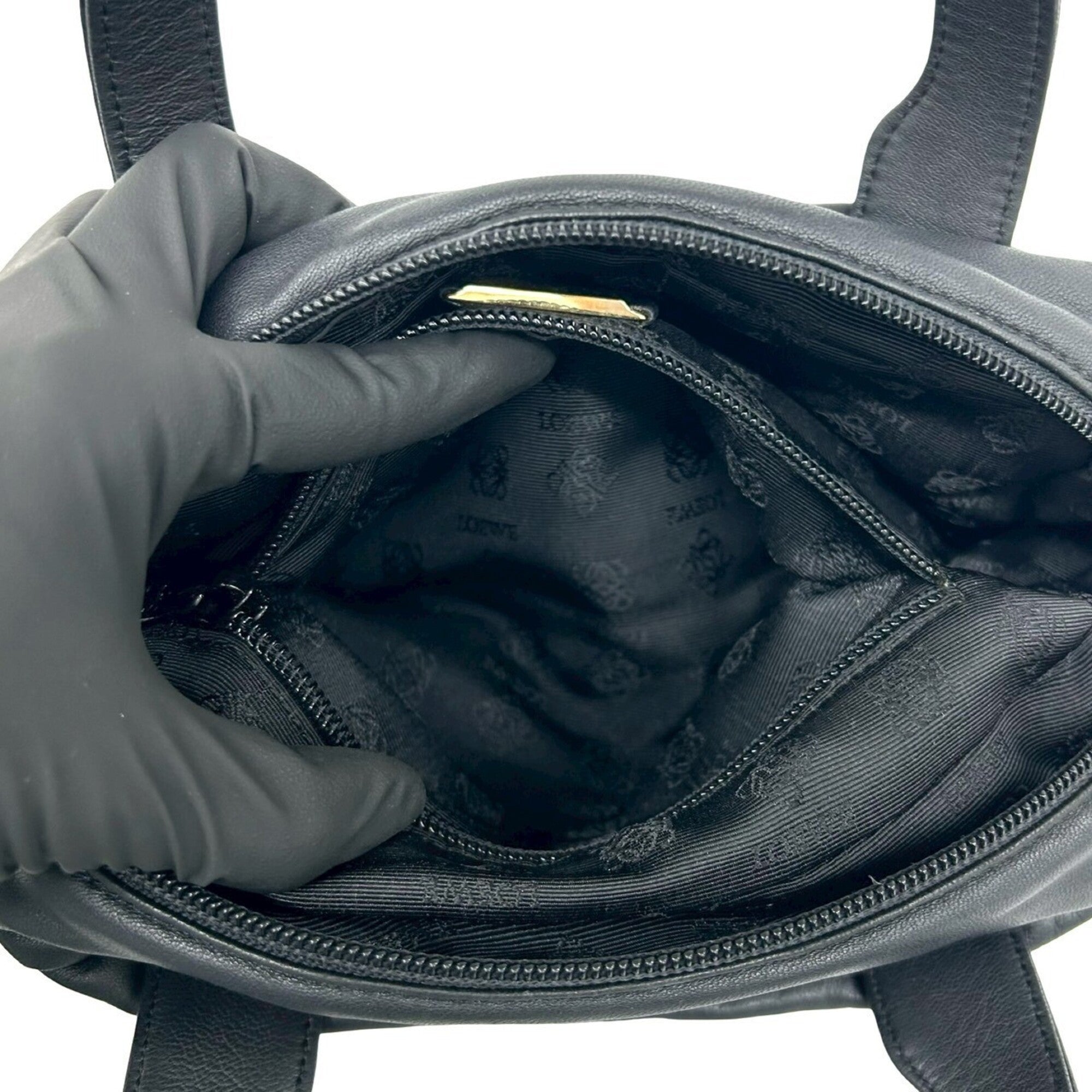 Loewe Black Leather Handbag Tote Bag (Pre-Owned)