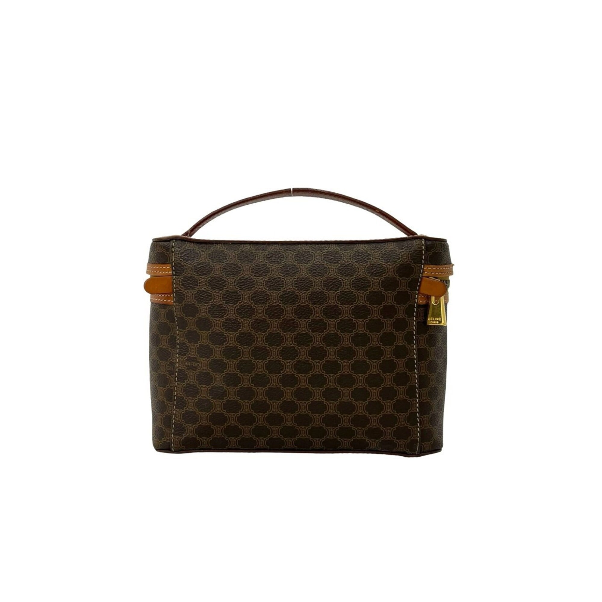 Celine Brown Pvc Leather Handbag Pouch Vanity Bag (Pre-Owned)
