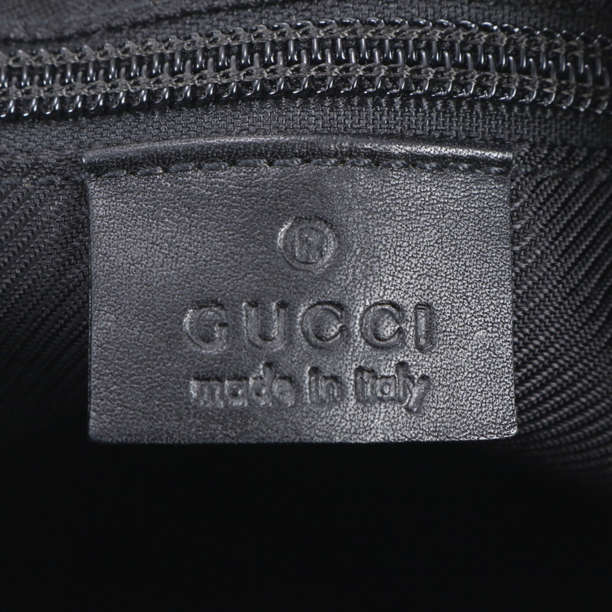 Gucci Black Gray Leather Canvas Handbag Shoulder Bag Tote Bag (Pre-Owned)