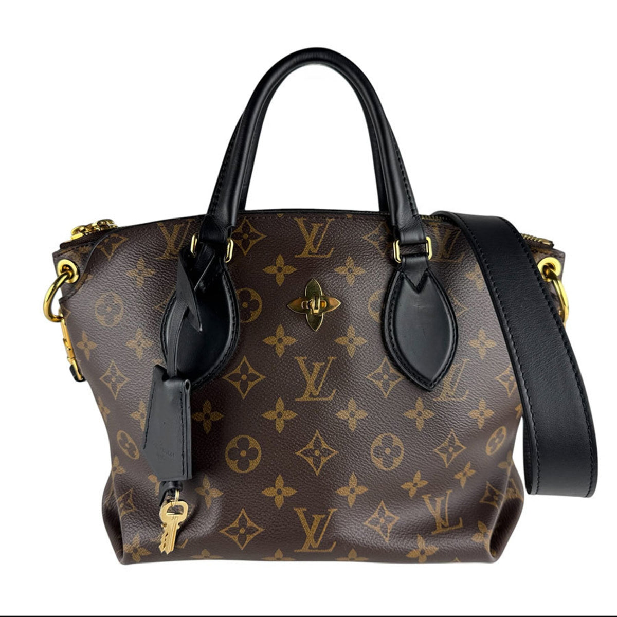 Louis Vuitton Black Brown Monogram Monogram Leather Handbag Shoulder Bag (Pre-Owned)