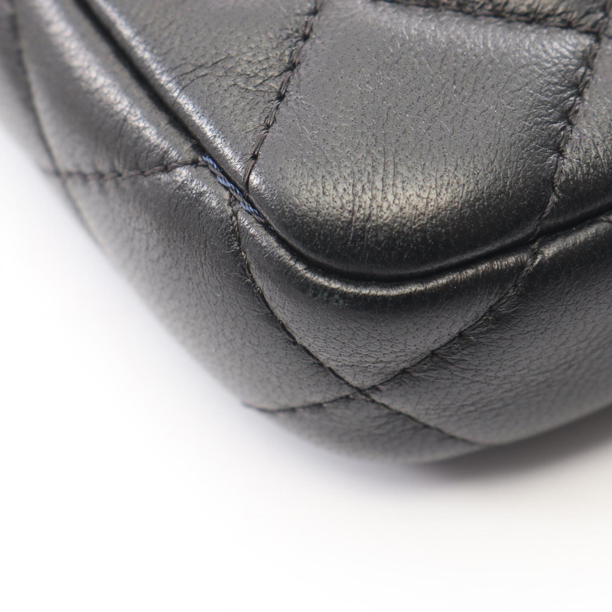 Chanel Black Leather Handbag Shoulder Bag (Pre-Owned)