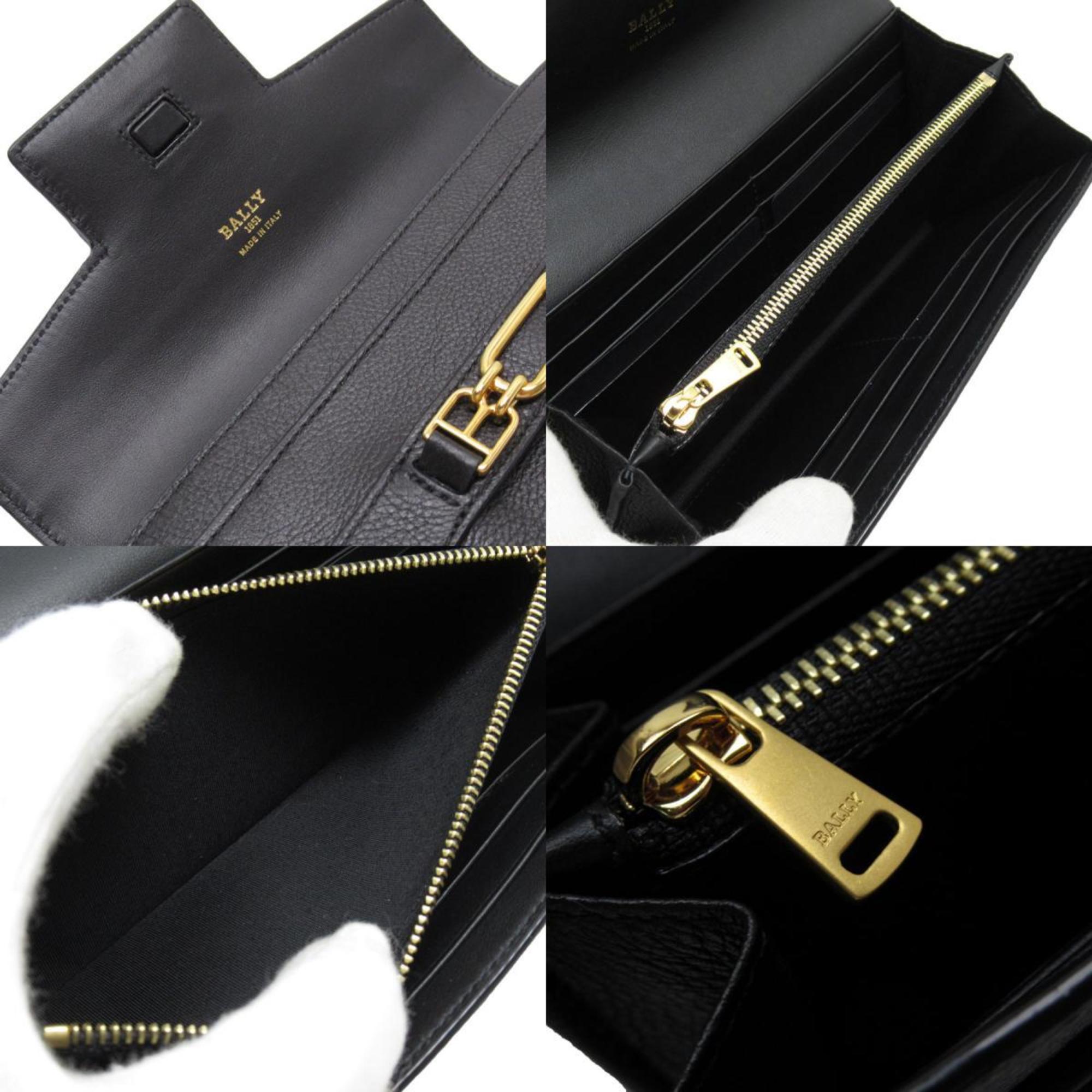 Bally Black Leather Long Wallet (Bi-Fold) (Pre-Owned)