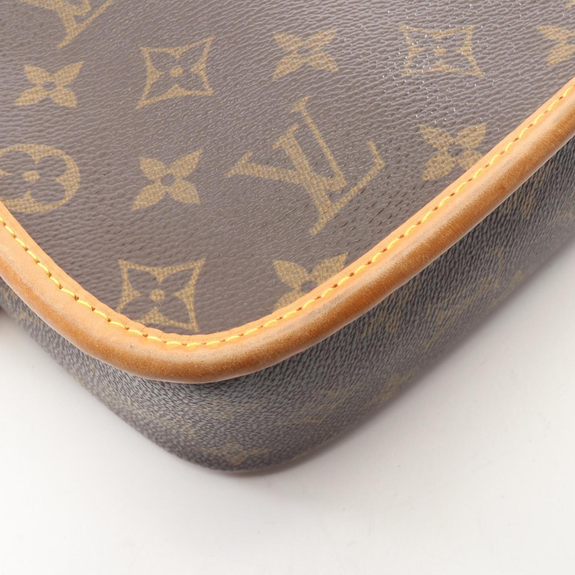 Louis Vuitton Brown Pvc Coated Canvas Leather Handbag Shoulder Bag (Pre-Owned)