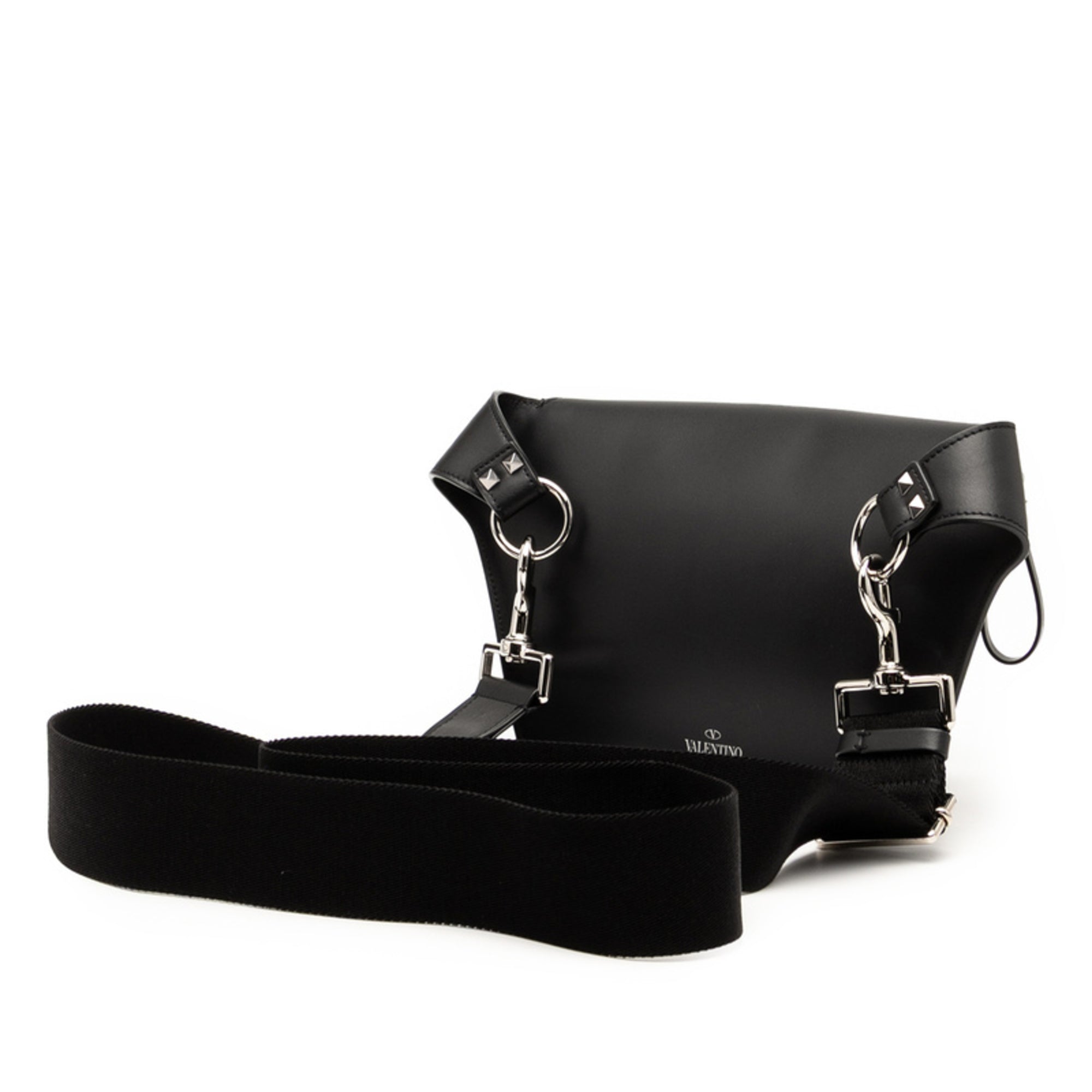 Valentino Black White Leather Sling Bag (Pre-Owned)