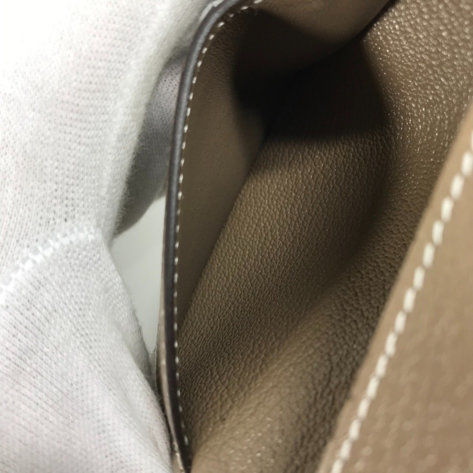 Hermes Etoupe Gray Chevre Leather Wallet (Tri-Fold) (Pre-Owned)