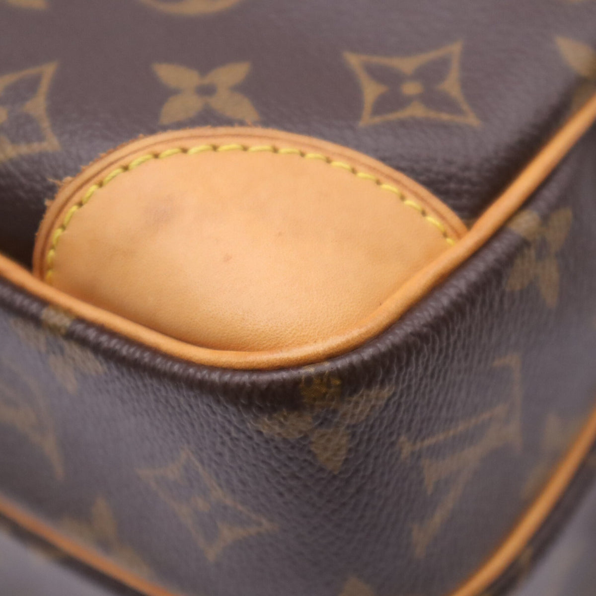 Louis Vuitton Monogram Beige Brown Coated Canvas Leather Shoulder Bag (Pre-Owned)