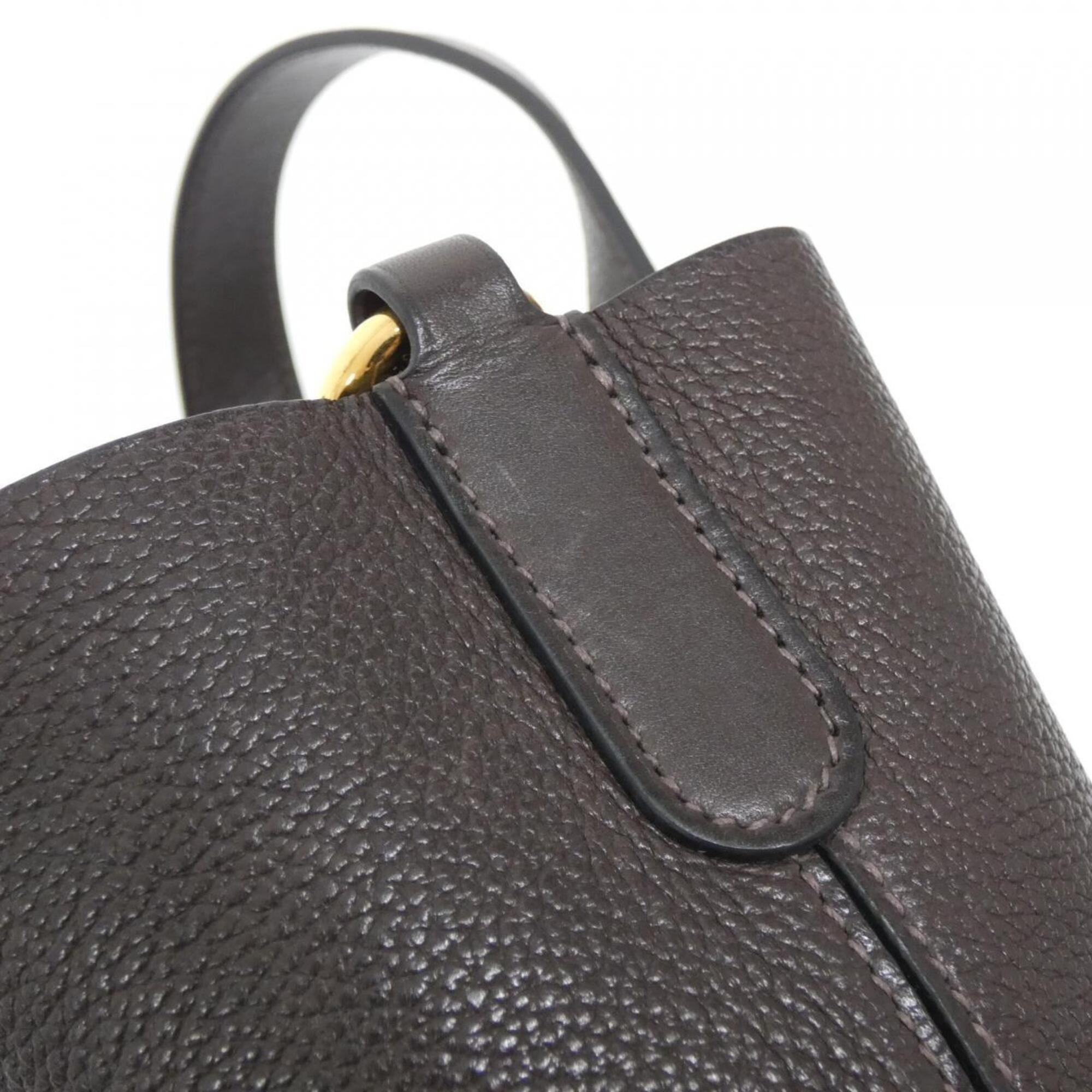 Hermes Ebene Barenia Leather Handbag (Pre-Owned)