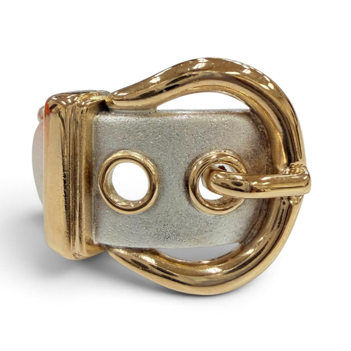Hermes Silver Yellow Gold Yellow Gold (18K) Silver 925 Band Ring (Pre-Owned)
