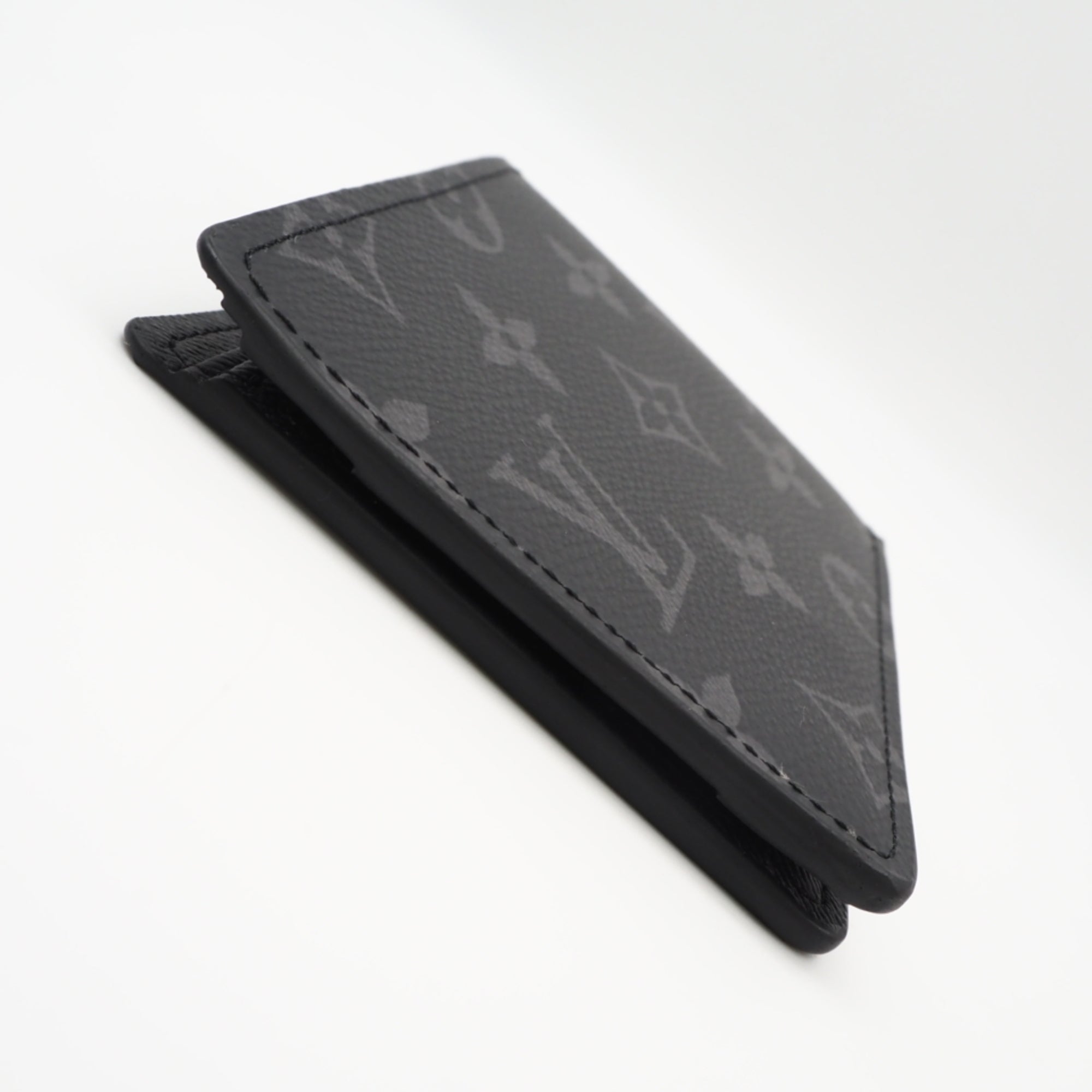 Louis Vuitton Monogram Eclipse Black Gray Coated Canvas Leather Wallet (Bi-Fold) (Pre-Owned)