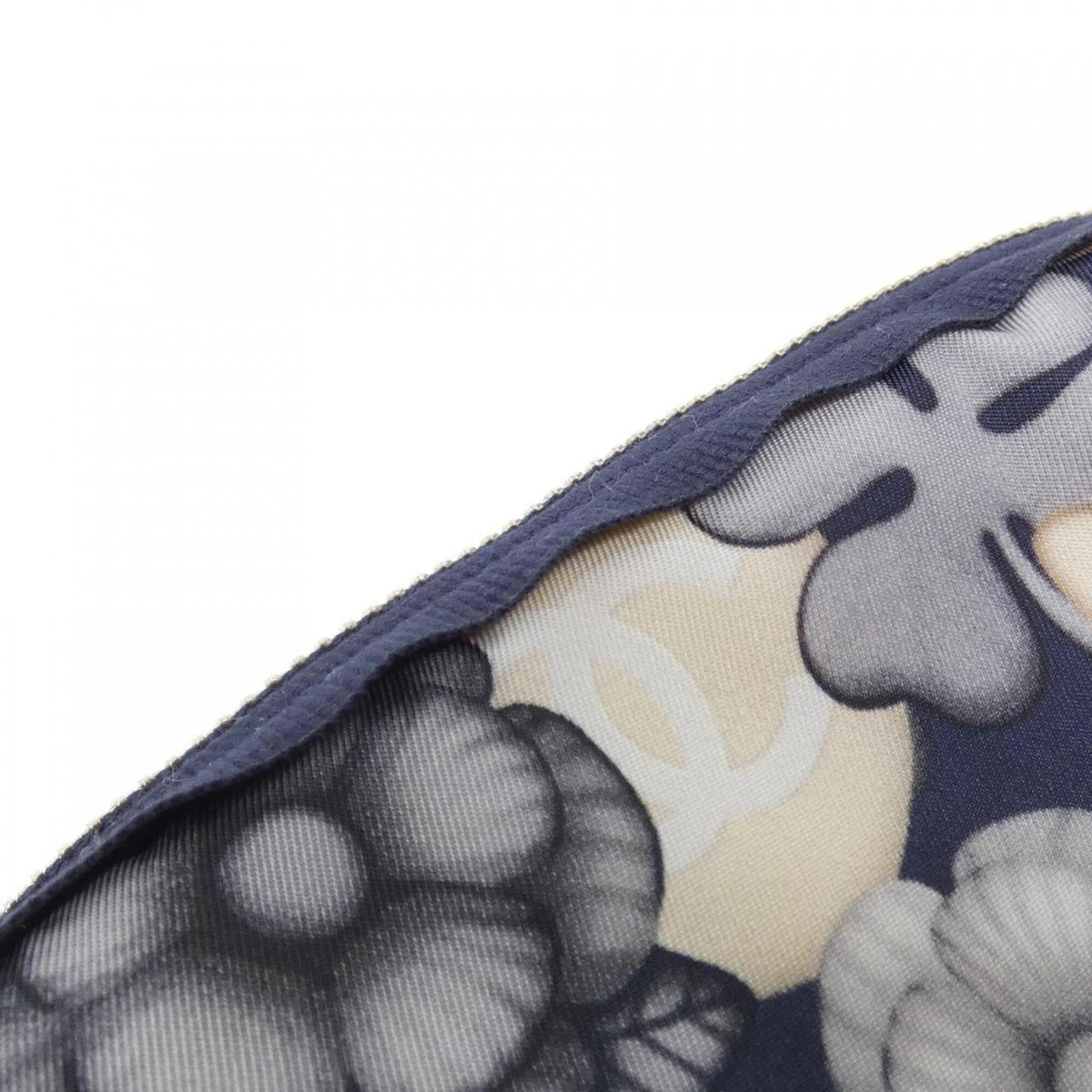 Chanel Gold Navy Nylon Handbag Pouch (Pre-Owned)