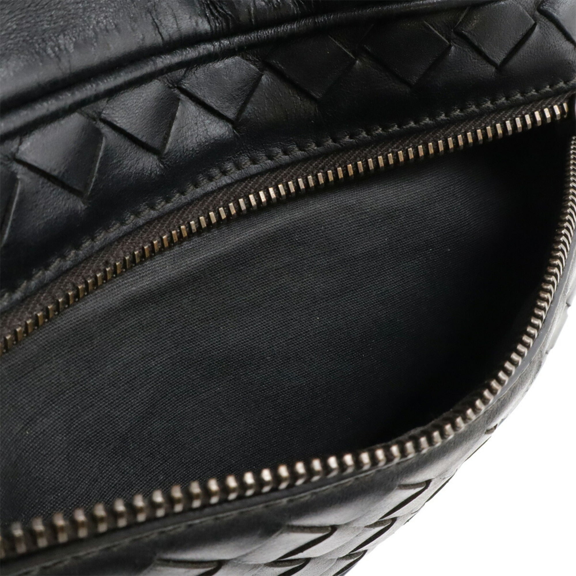 Bottega Veneta Intrecciato Black Leather Pouch Sling Bag (Pre-Owned)