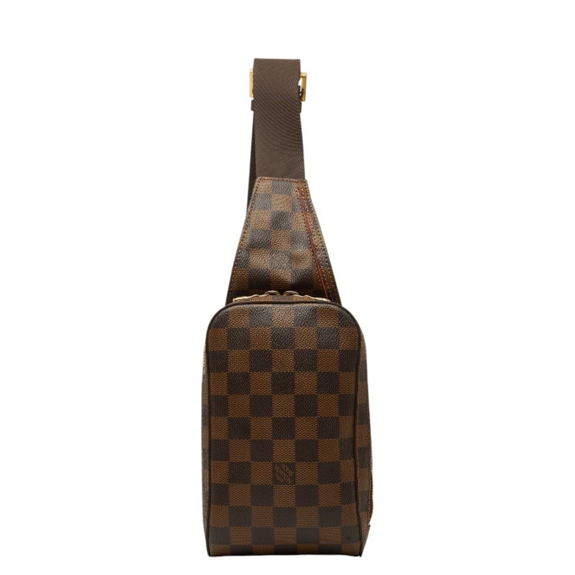 Louis Vuitton Brown Leather Pvc Shoulder Bag Sling Bag (Pre-Owned)