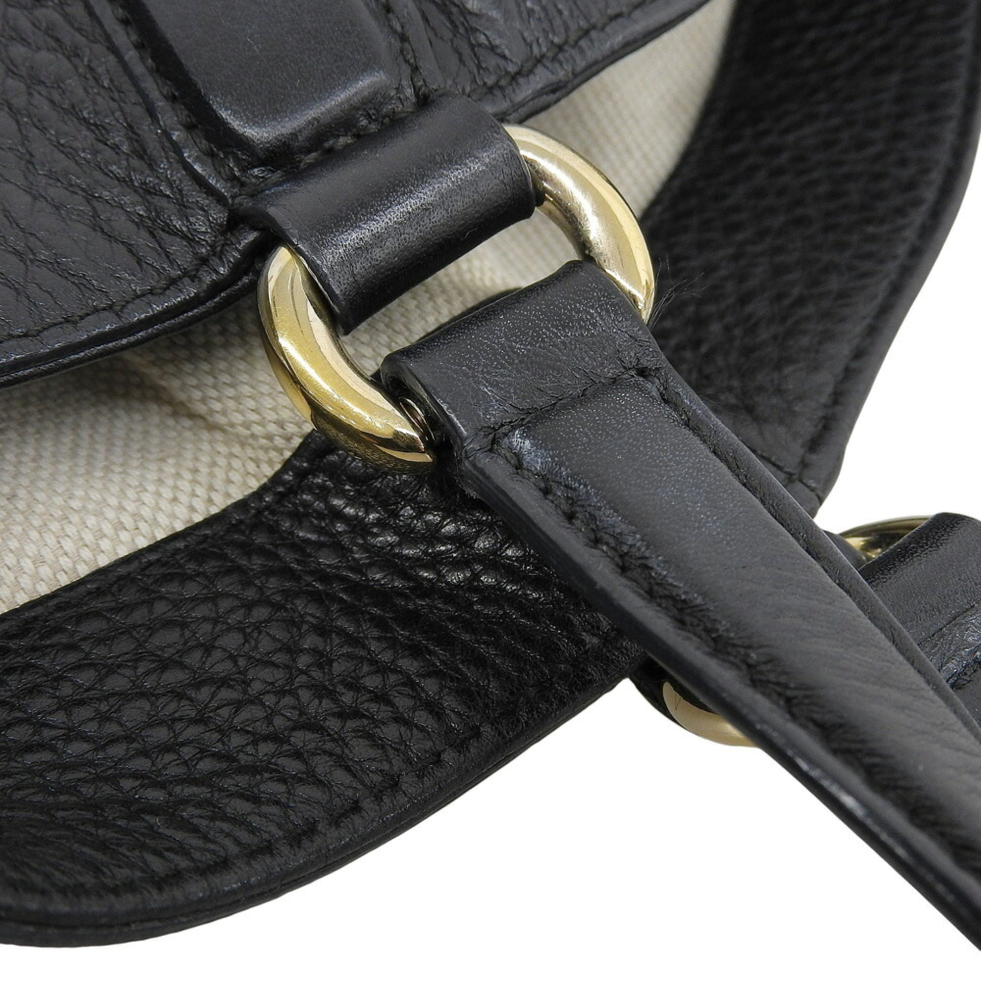 Gucci Black Leather Handbag Shoulder Bag Tote Bag (Pre-Owned)