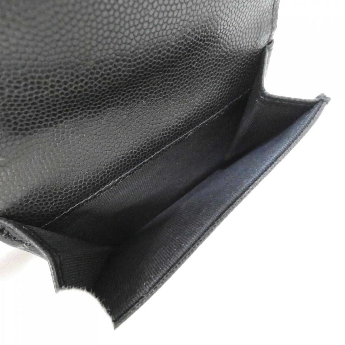 Chanel Black Grained Calfskin Wallet (Tri-Fold) (Pre-Owned)