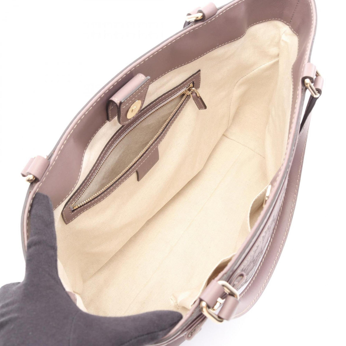 Gucci Purple Leather Handbag Tote Bag (Pre-Owned)