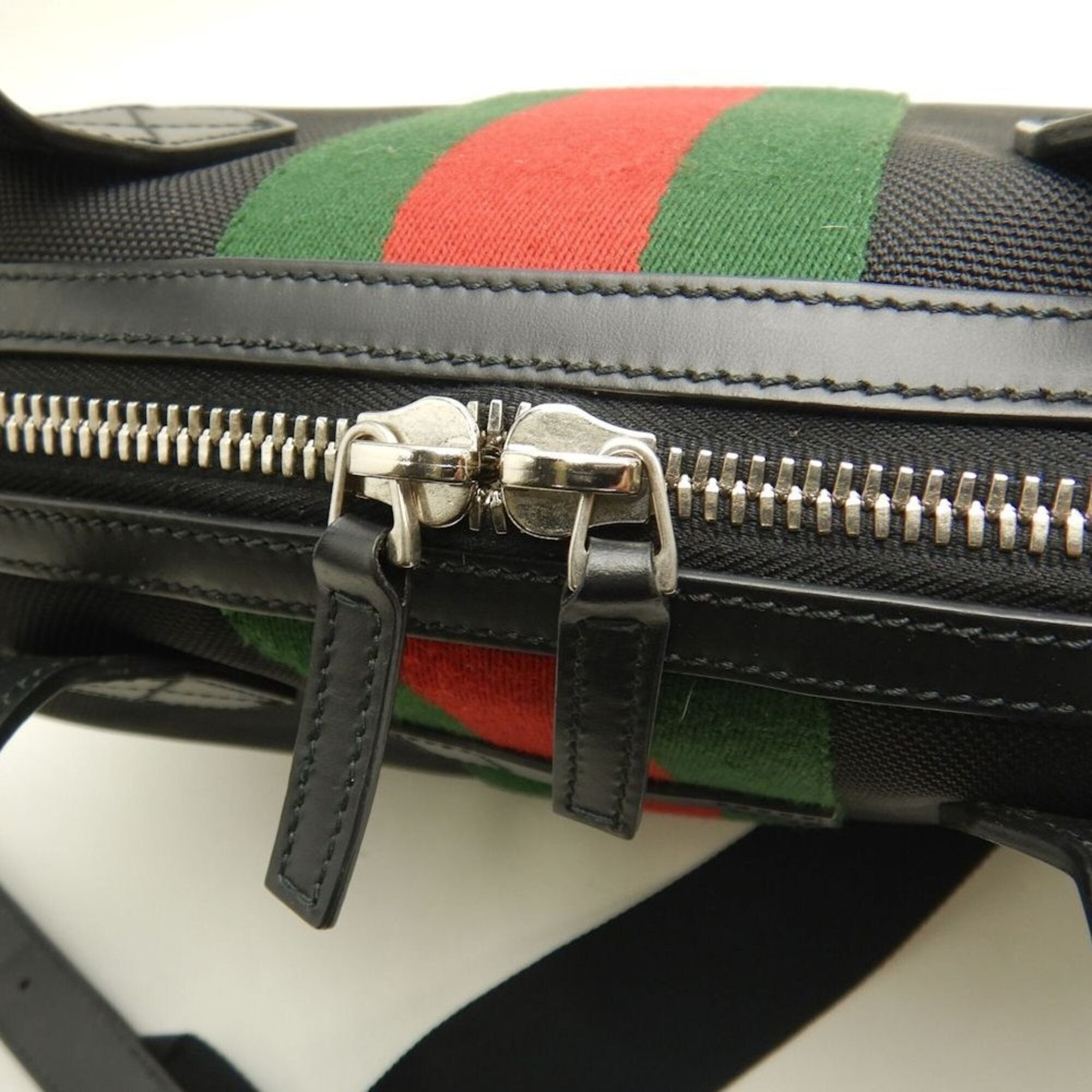 Gucci Black Canvas Leather Tote Bag (Pre-Owned)
