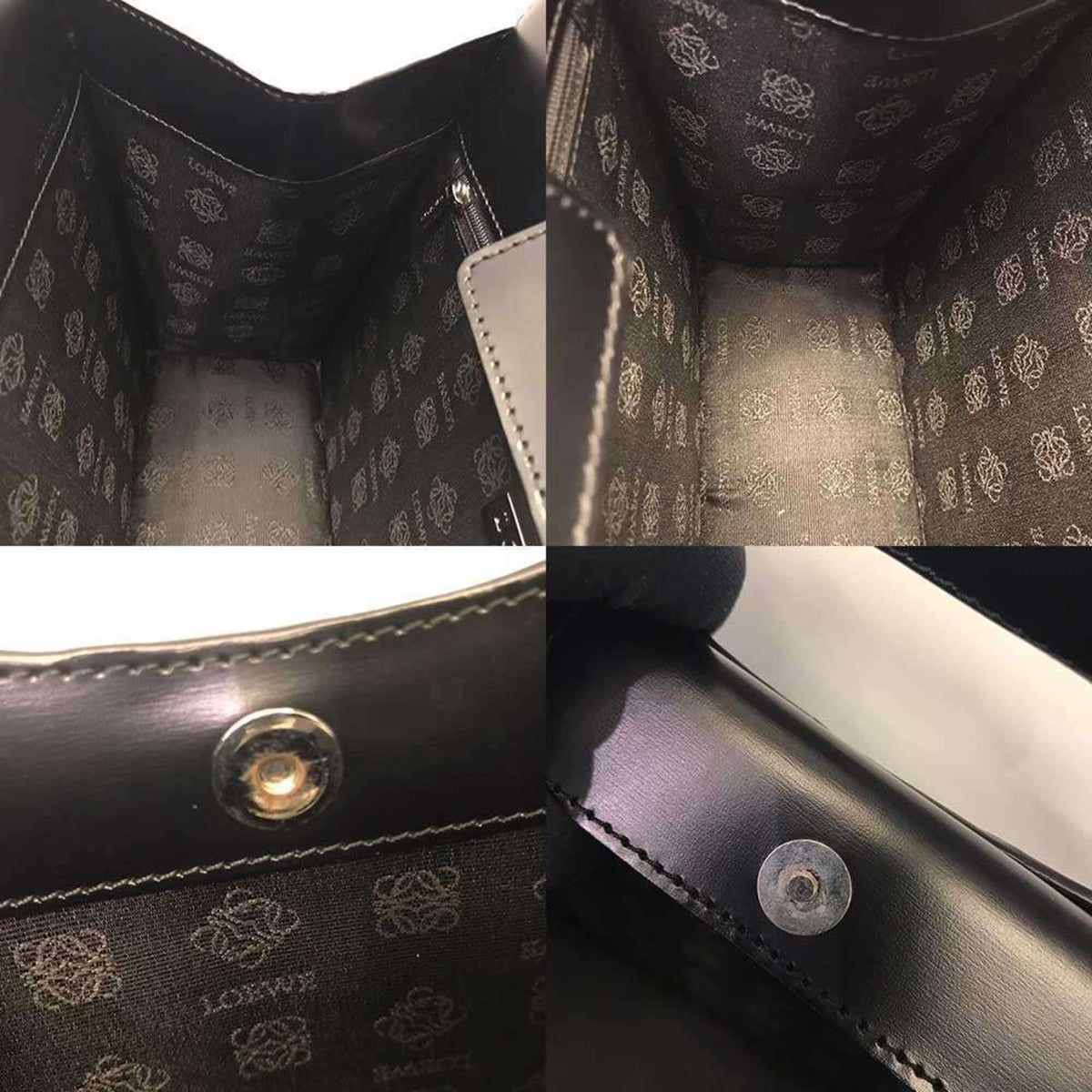 Loewe Black Leather Clutch Bag Handbag (Pre-Owned)