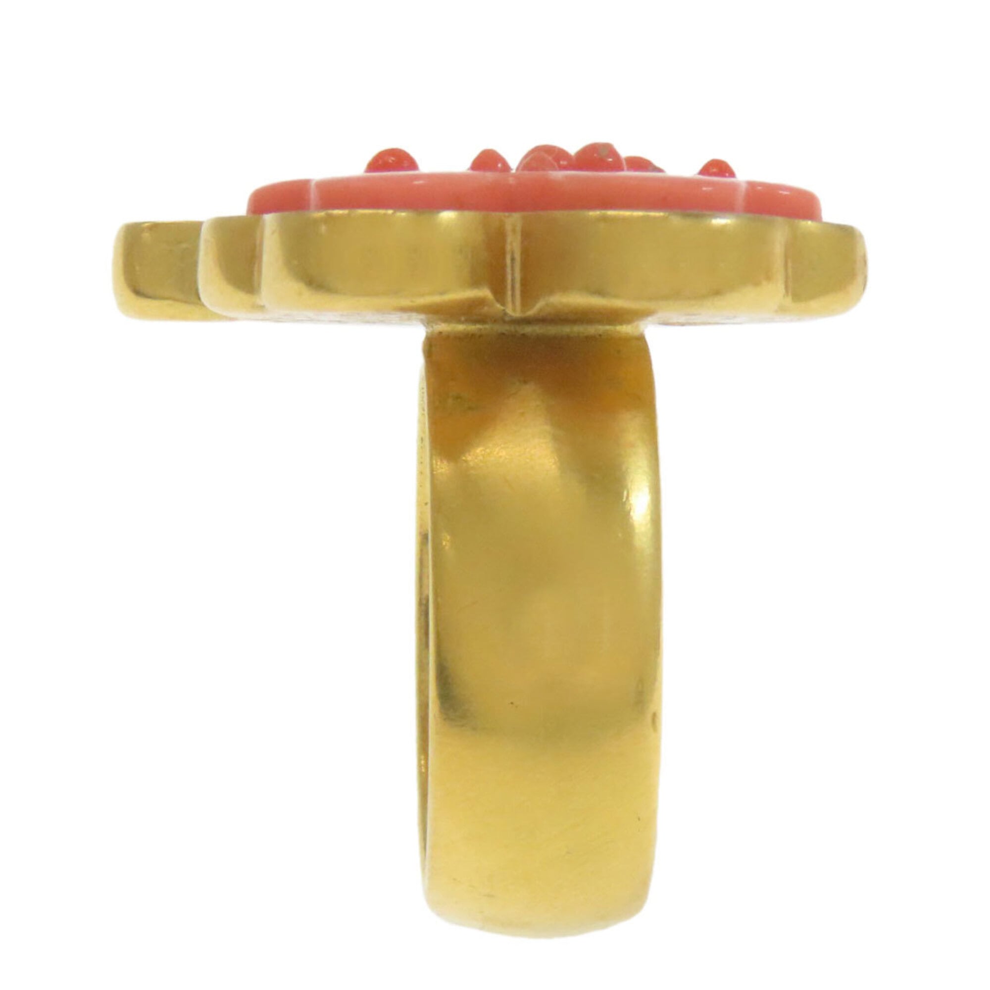Chanel Gold Pink Metal Band Ring (Pre-Owned)
