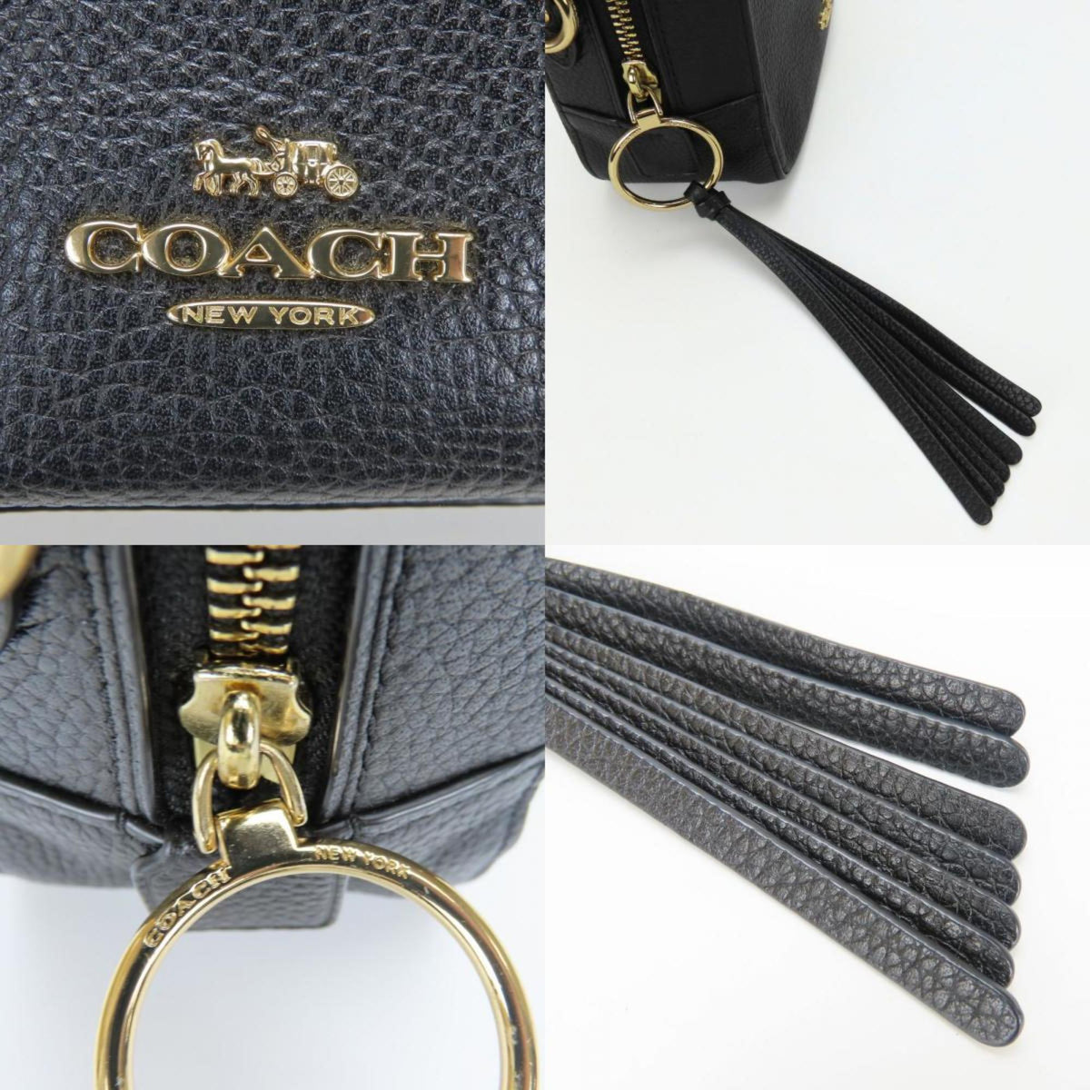 Coach Black Leather Pochette Pouch Shoulder Bag (Pre-Owned)
