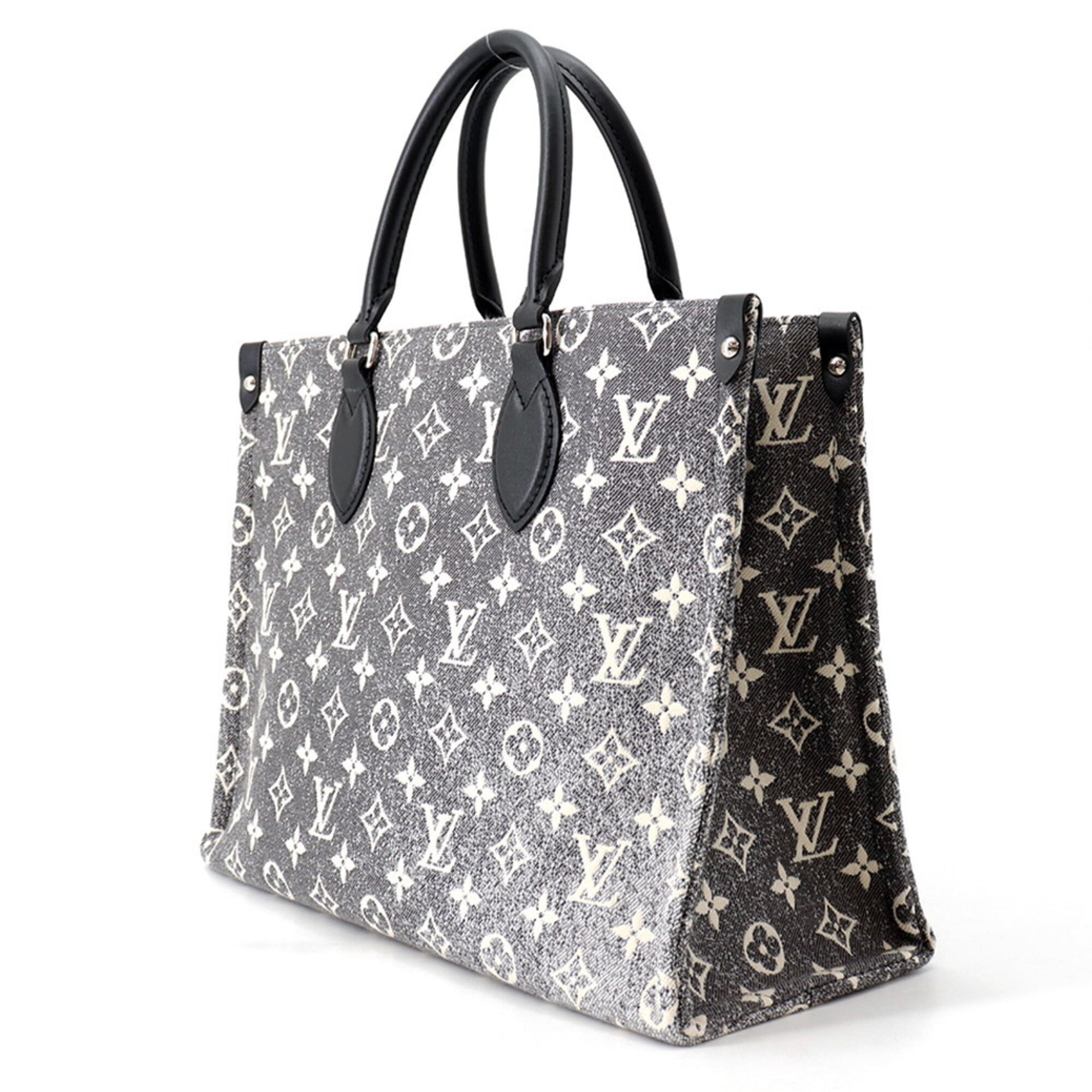Louis Vuitton Monogram Gray Monogram Jacquard Denim Handbag Tote Bag (Pre-Owned)