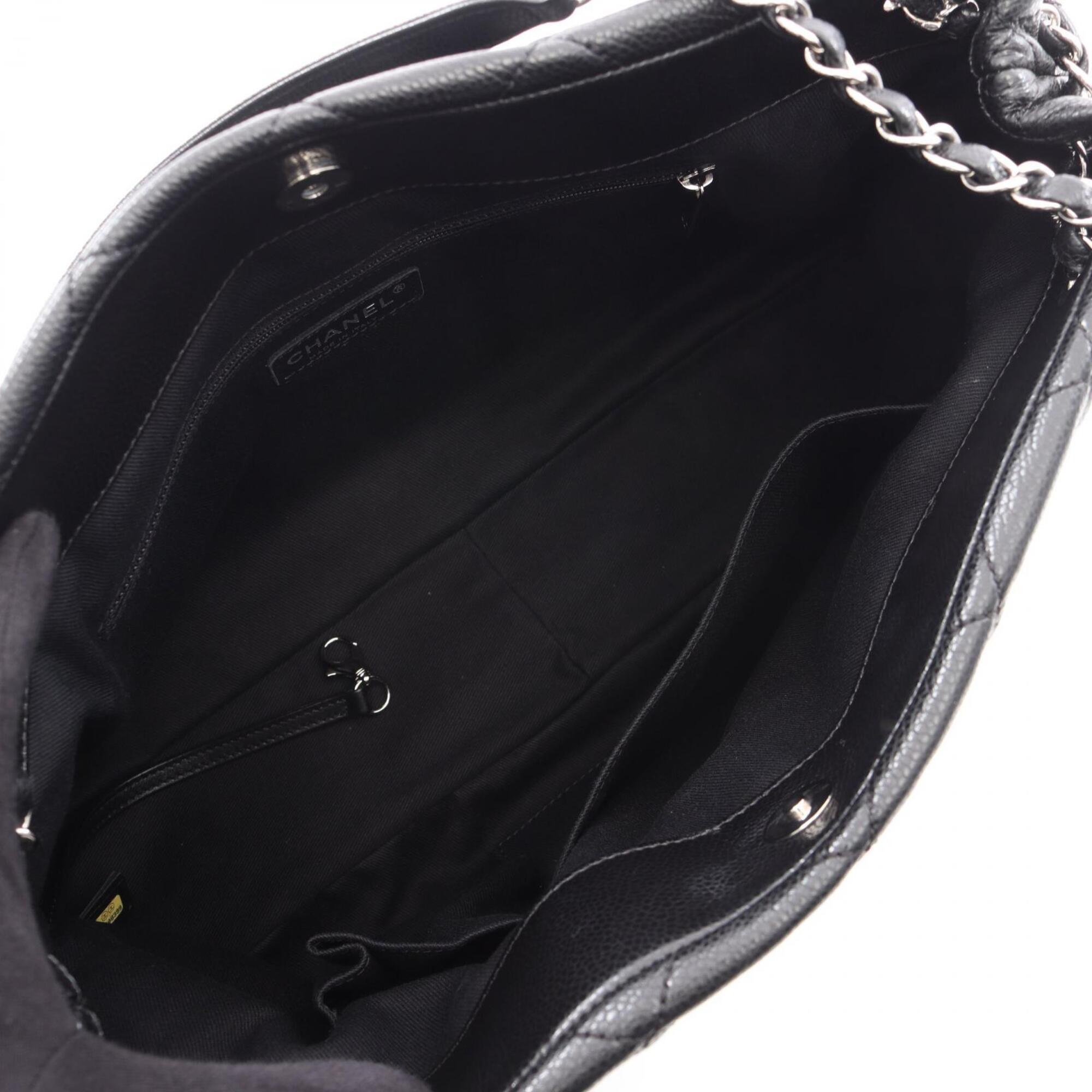 Chanel Black Grained Calfskin Handbag Tote Bag (Pre-Owned)