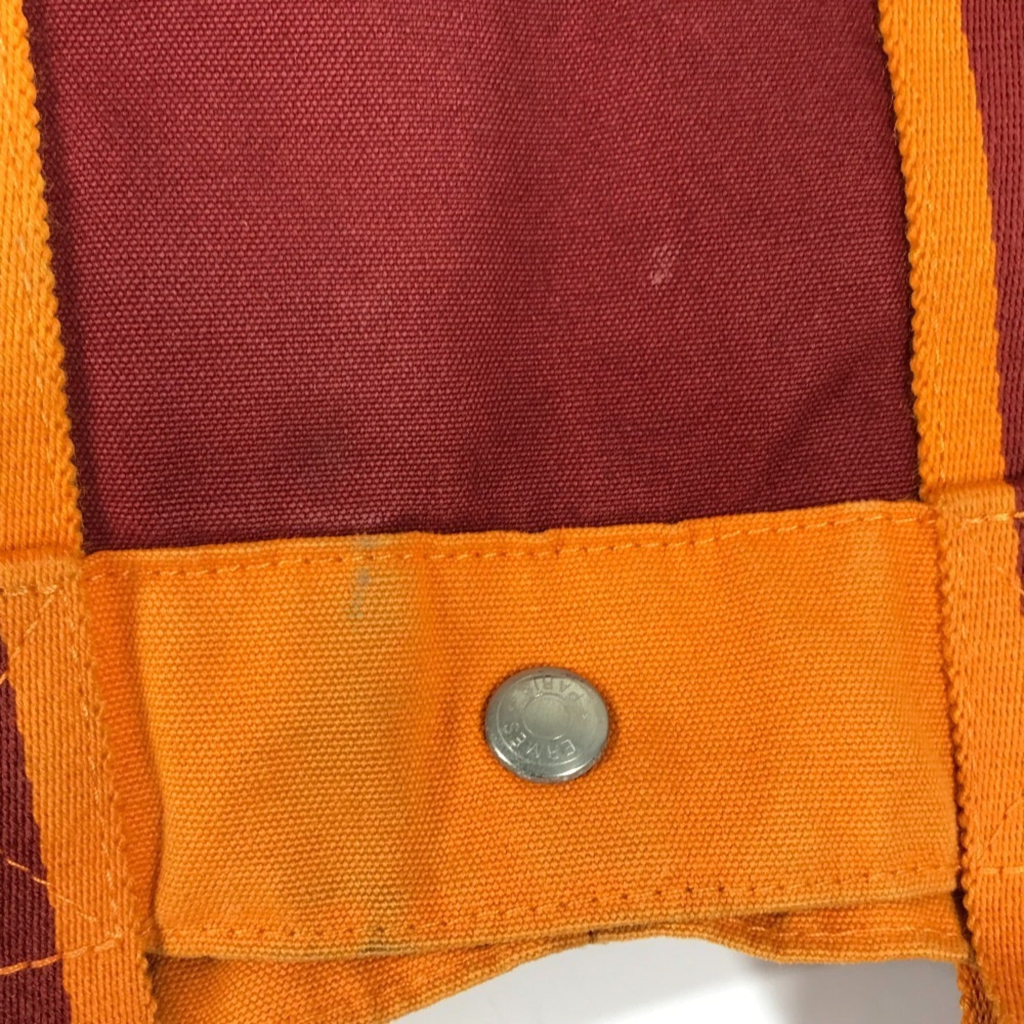 Hermes Orange Red Color Cotton Handbag Tote Bag (Pre-Owned)
