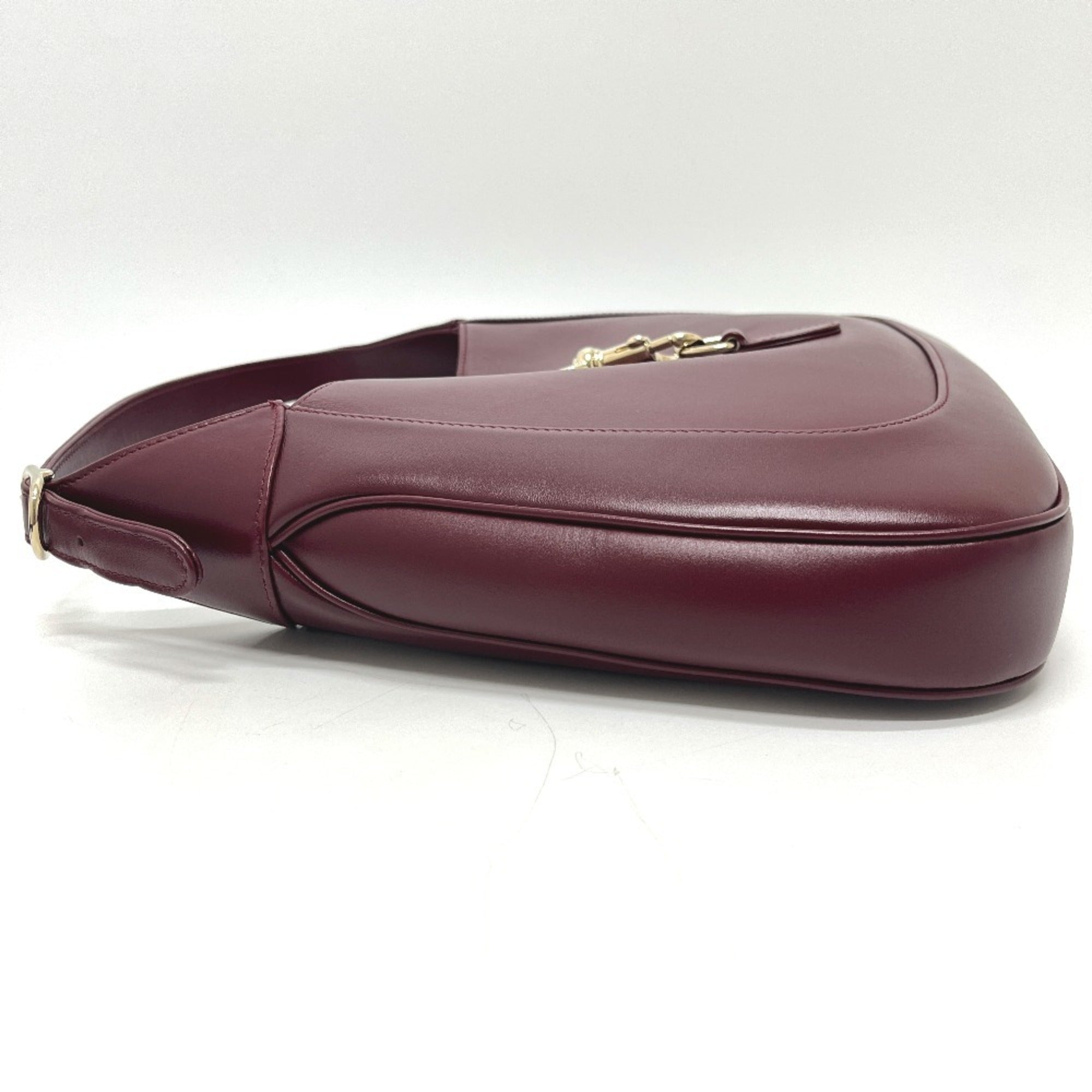 Gucci Wine Leather Handbag Shoulder Bag (Pre-Owned)