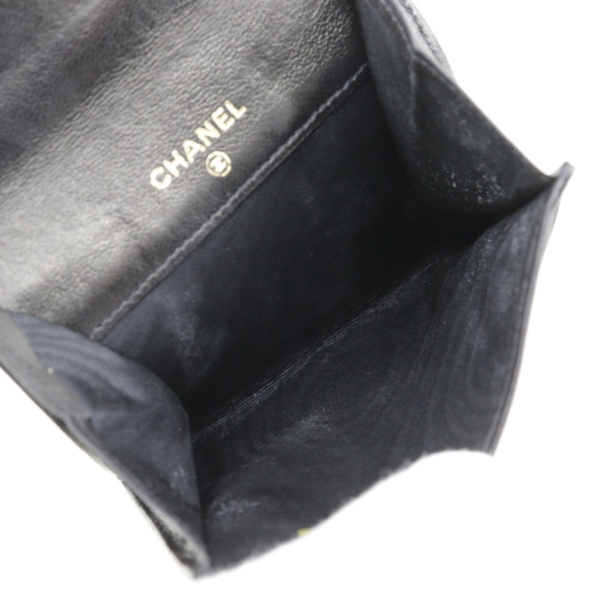 Chanel Black Leather Coin Purse/Coin Case (Pre-Owned)