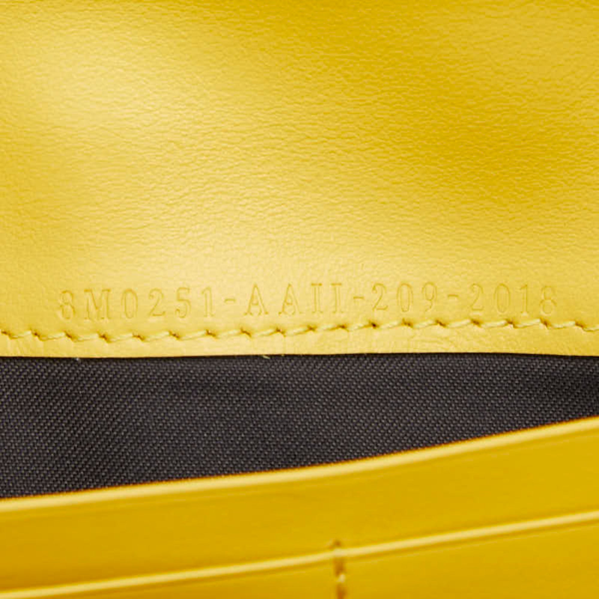 Fendi Brown Yellow Leather Long Wallet (Bi-Fold) (Pre-Owned)