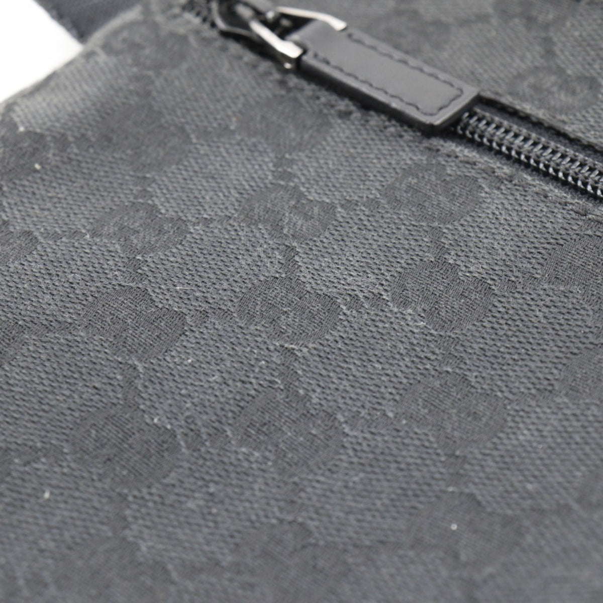 Gucci Black Gg Canvas Leather Sling Bag (Pre-Owned)