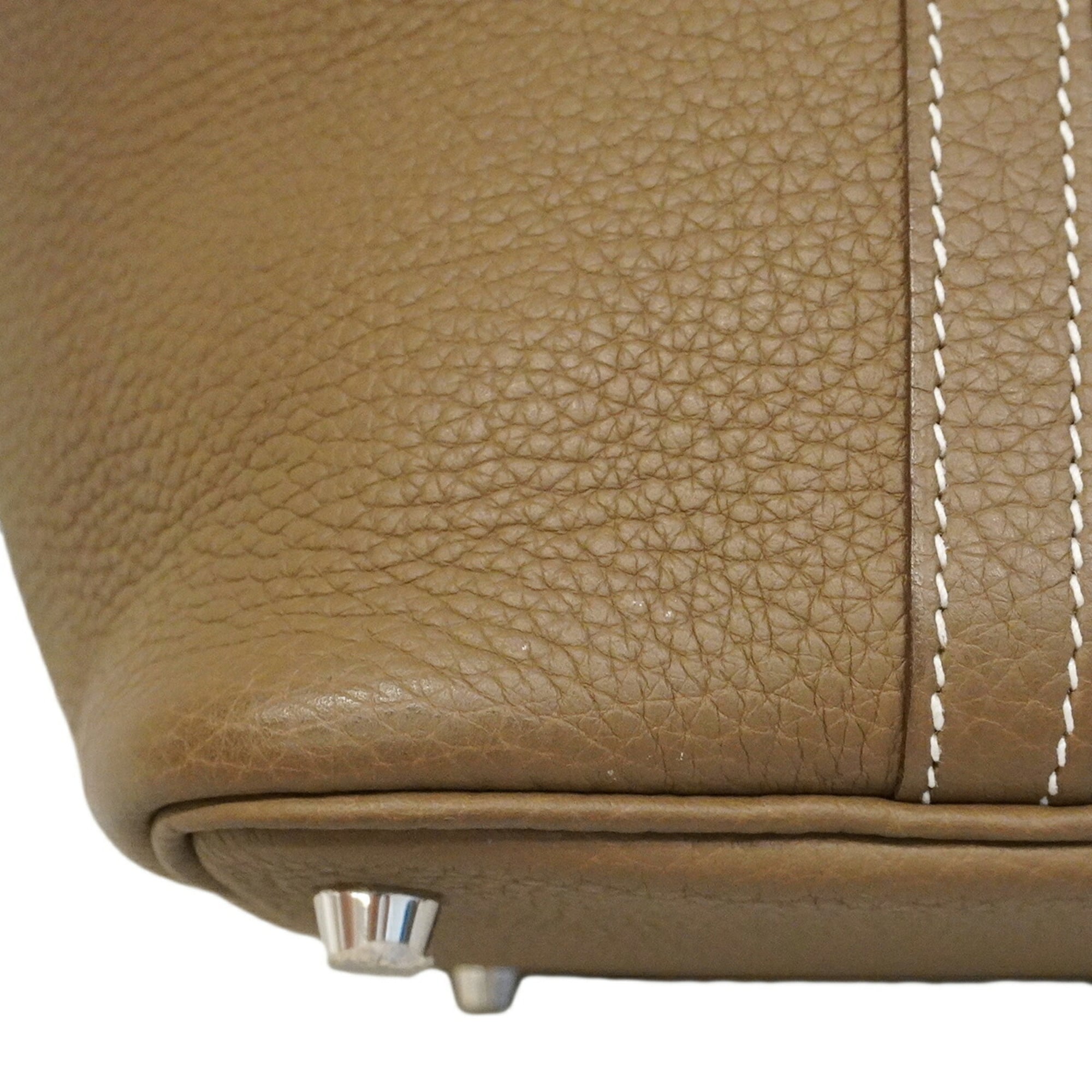 Hermes Etoupe Gray Taurillon Clemence Leather Handbag (Pre-Owned)