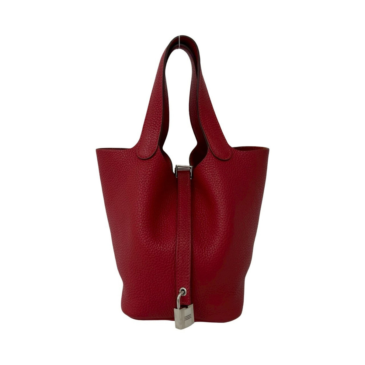 Hermes Red Color Taurillon Clemence Leather Handbag (Pre-Owned)