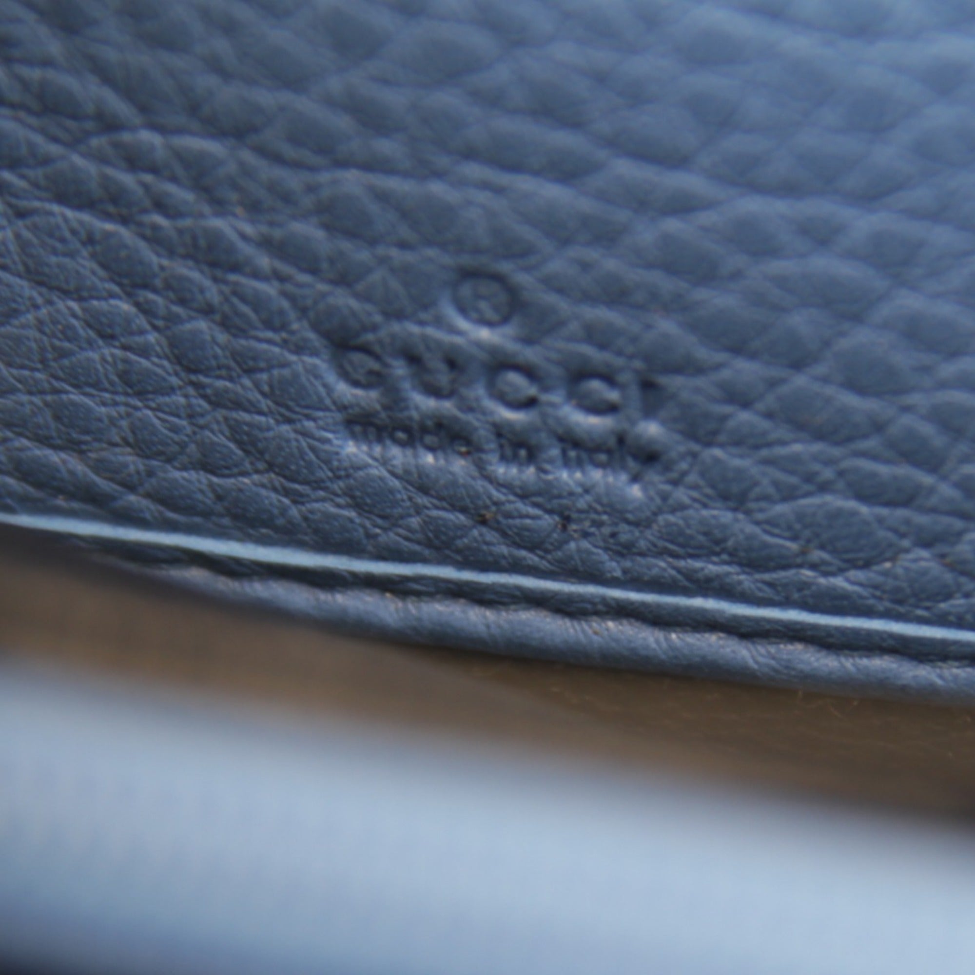Gucci Blue Canvas Leather Long Wallet (Bi-Fold) (Pre-Owned)