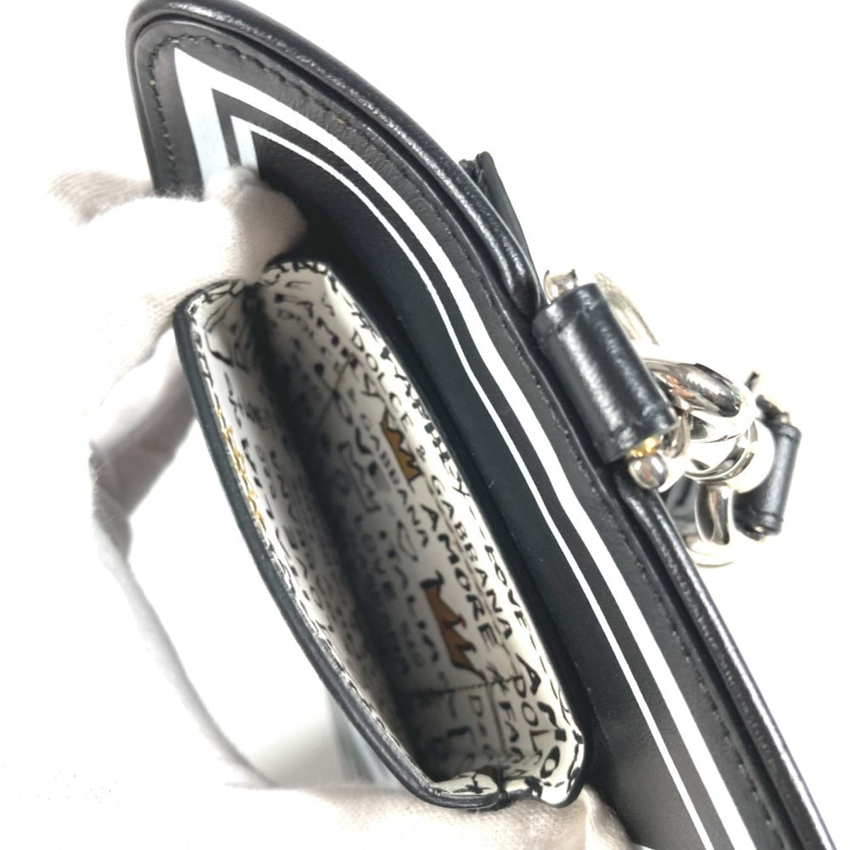 Dolce & Gabbana Black Leather Handbag Pouch (Pre-Owned)
