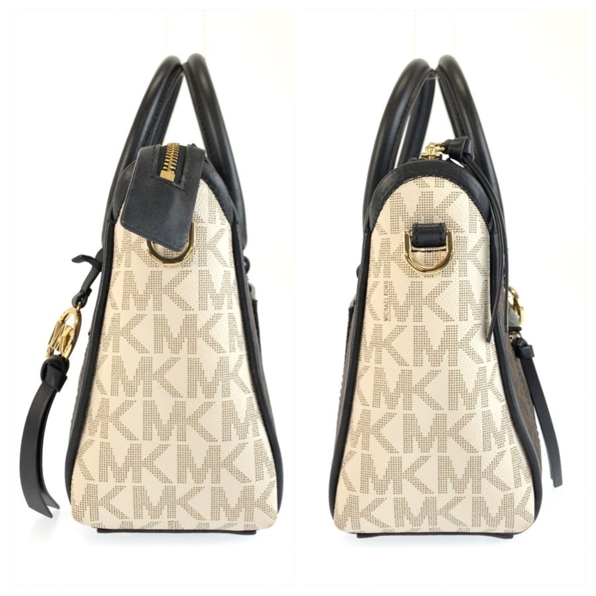 Michael Kors Black Brown White Pvc Handbag Shoulder Bag (Pre-Owned)