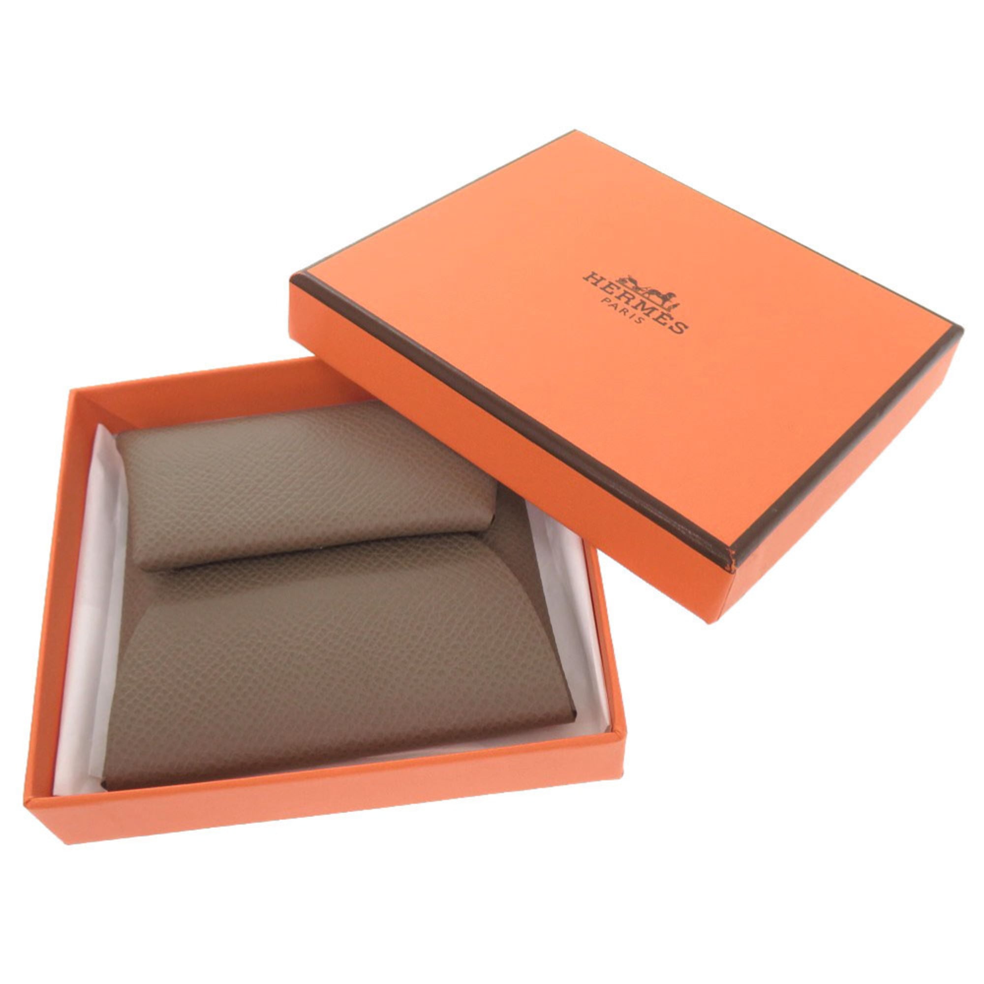 Hermes Etoupe Gray Epsom Leather Coin Purse/Coin Case (Pre-Owned)
