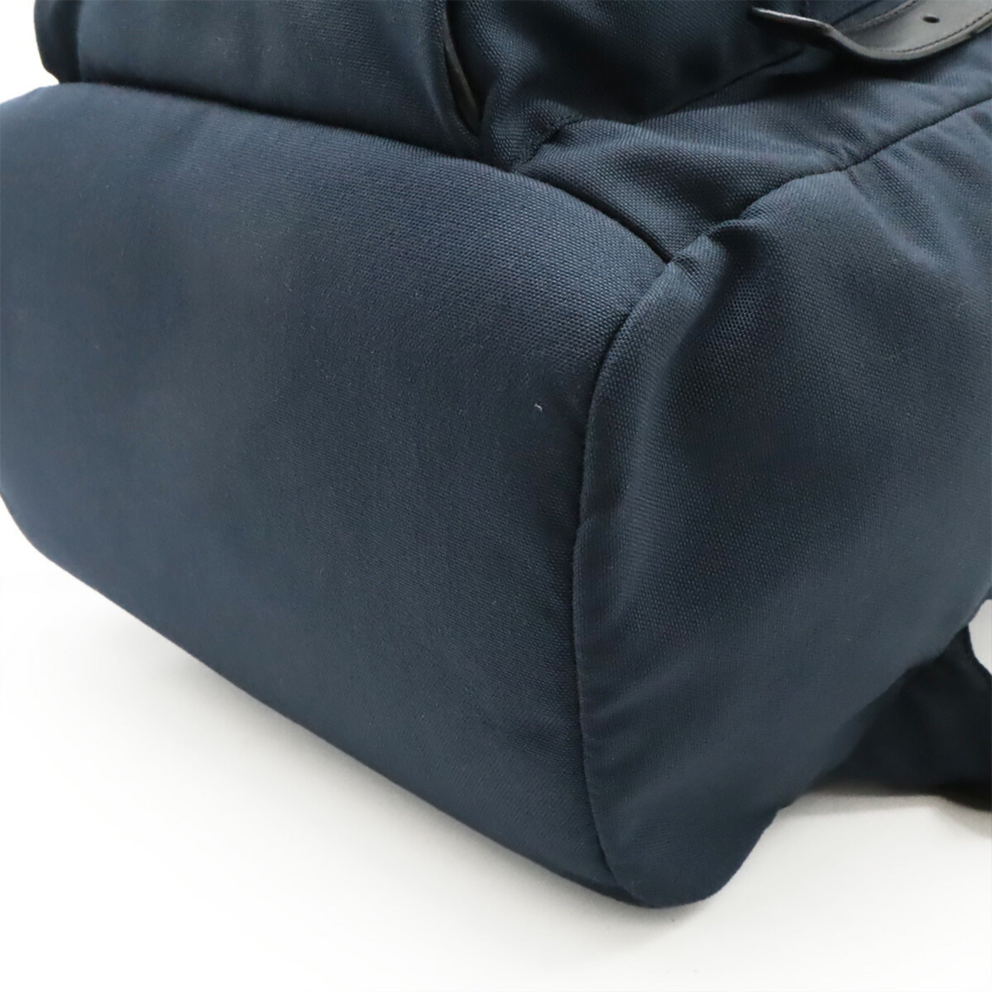 Yves Saint Laurent Navy Canvas Leather Backpack (Pre-Owned)