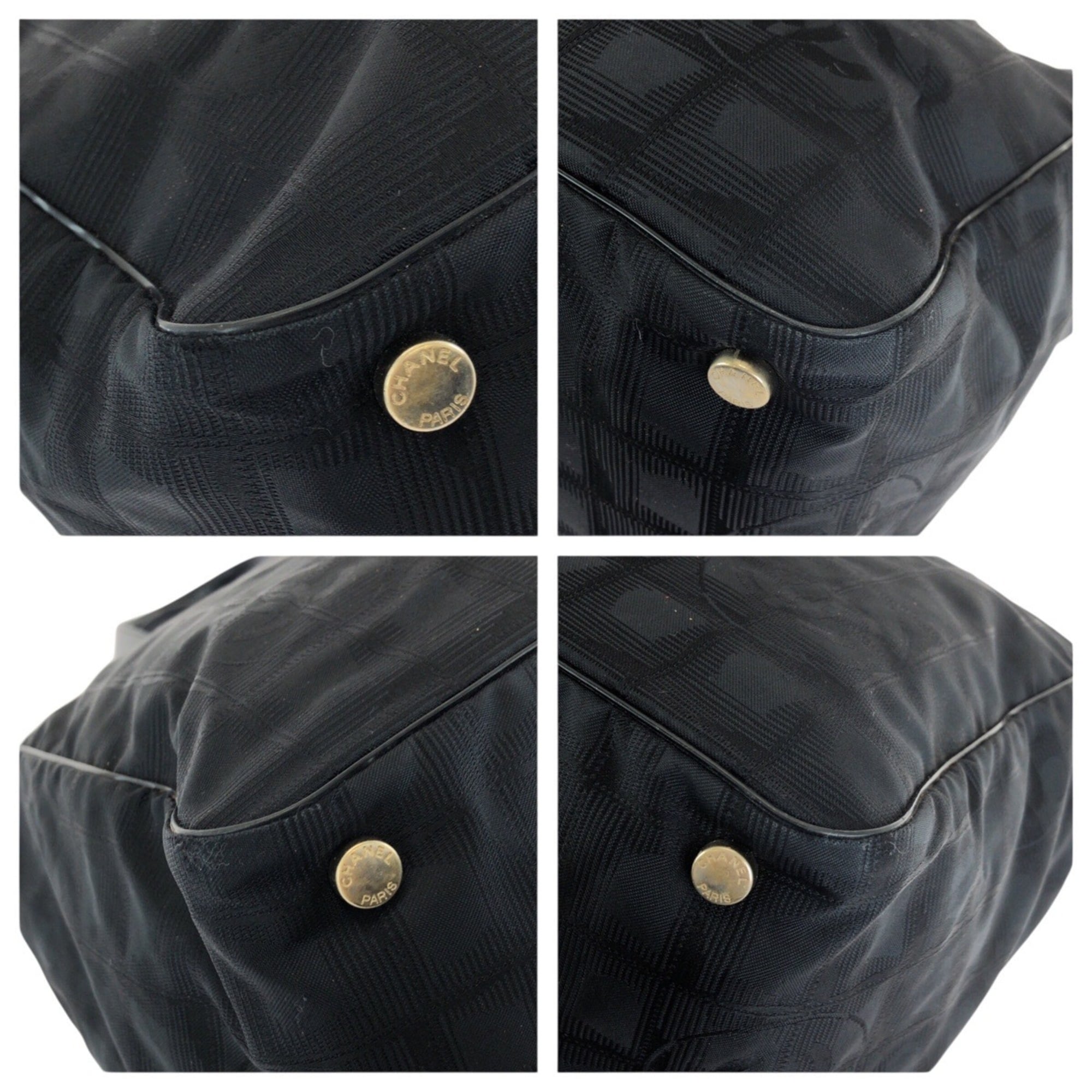 Chanel Black New Travel Line Shoulder Bag Tote Bag (Pre-Owned)
