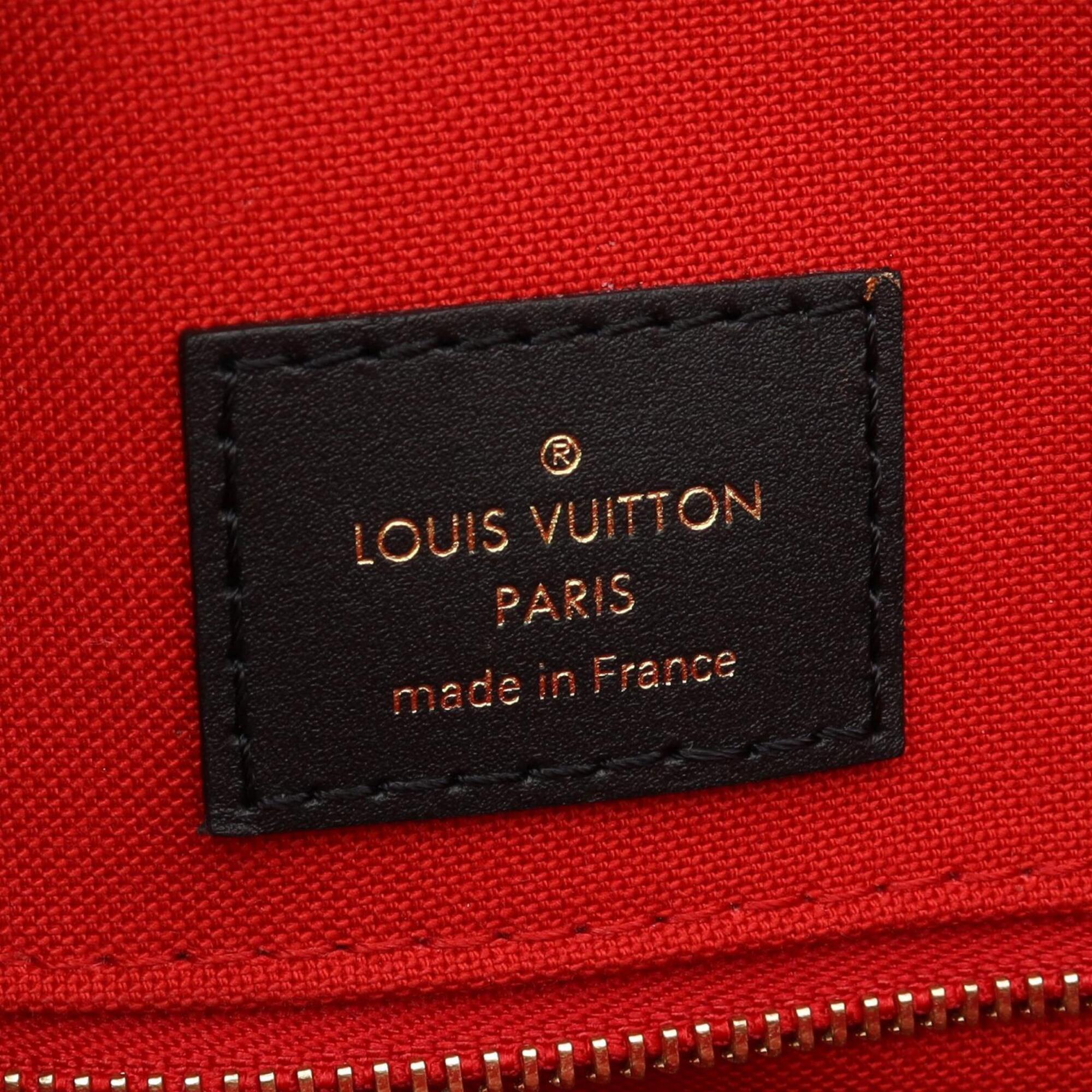 Louis Vuitton Beige Brown Coated Canvas Leather Handbag Tote Bag (Pre-Owned)