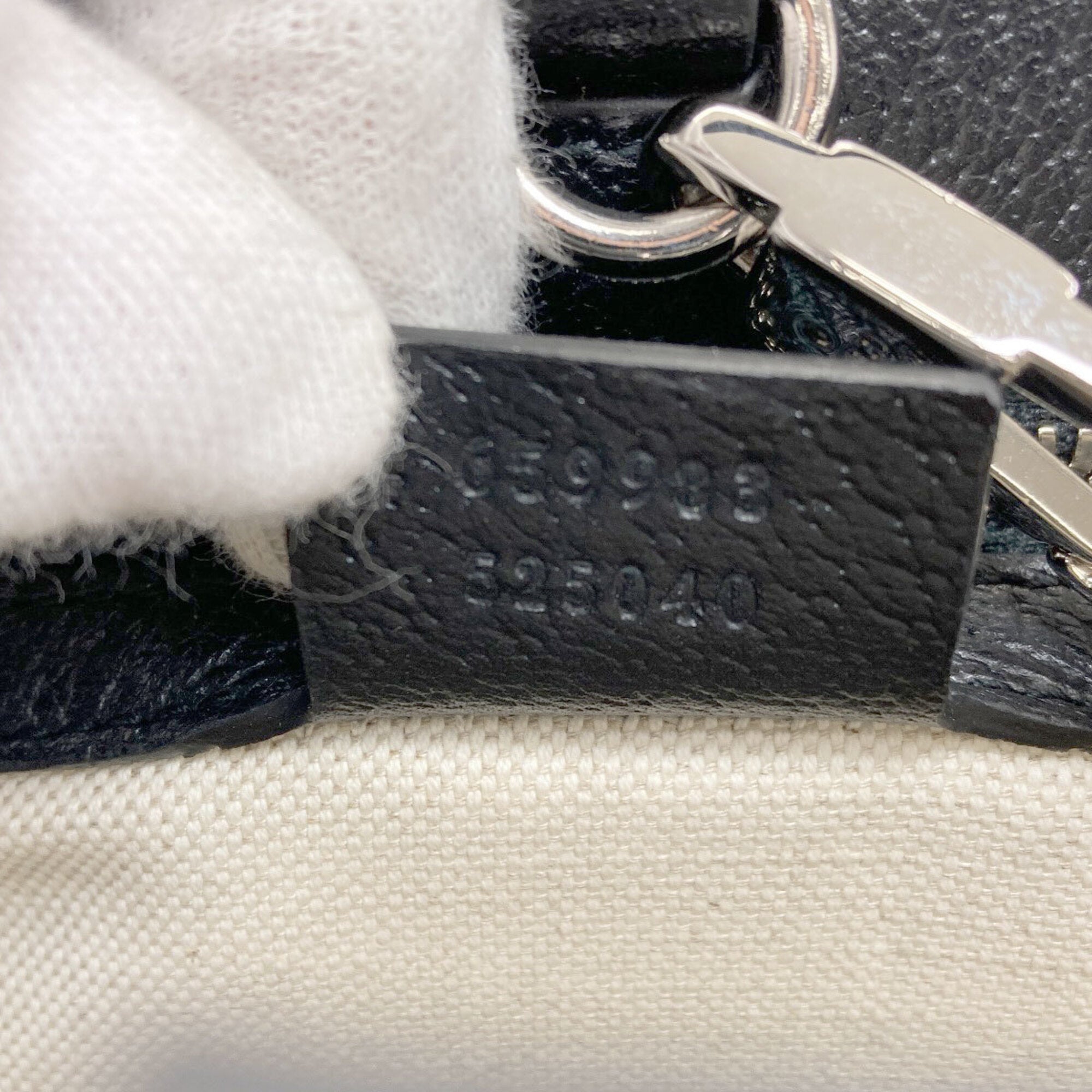 Gucci Black Blue Red Color White Canvas Handbag (Pre-Owned)