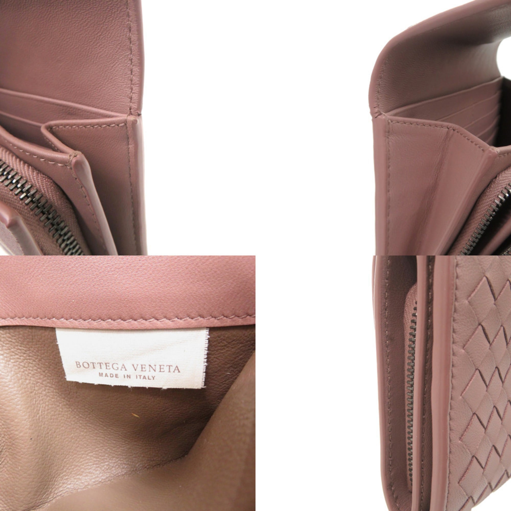 Bottega Veneta Pink Intrecciato Long Wallet (Bi-Fold) (Pre-Owned)