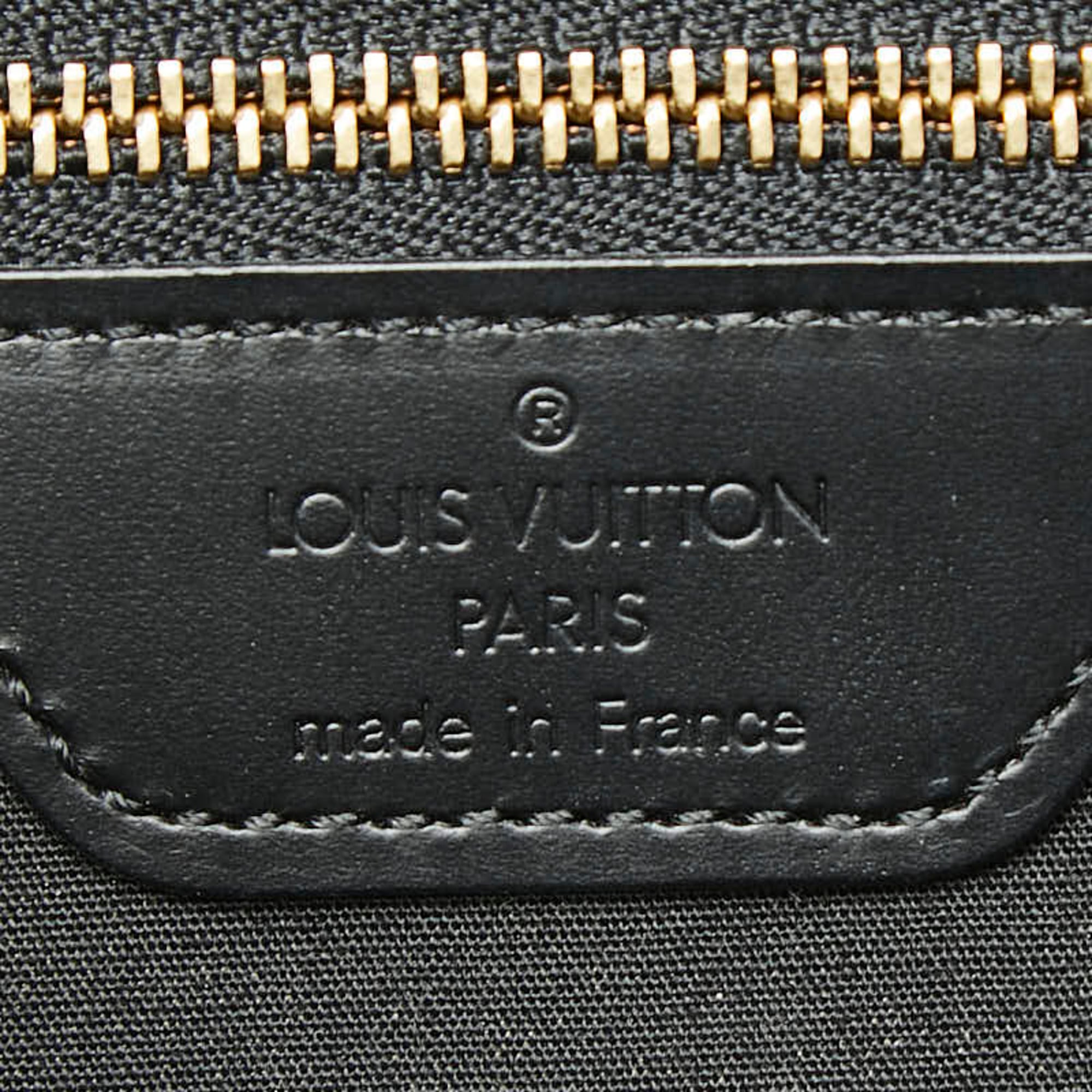 Louis Vuitton Black Noir Leather Shoulder Bag Tote Bag (Pre-Owned)