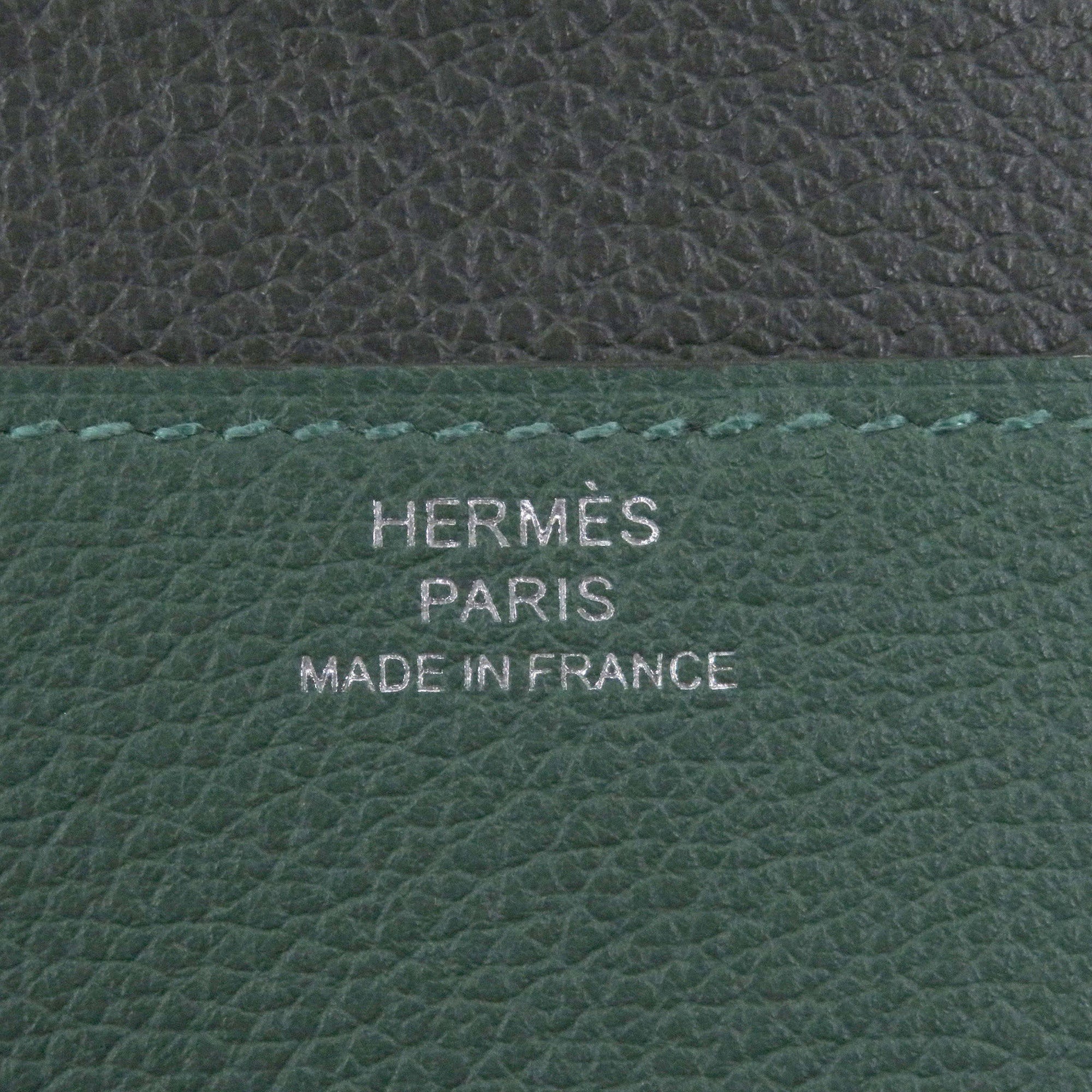 Hermes Vert Fonce Evercalf Leather Long Bill Wallet (Bi-Fold) (Pre-Owned)